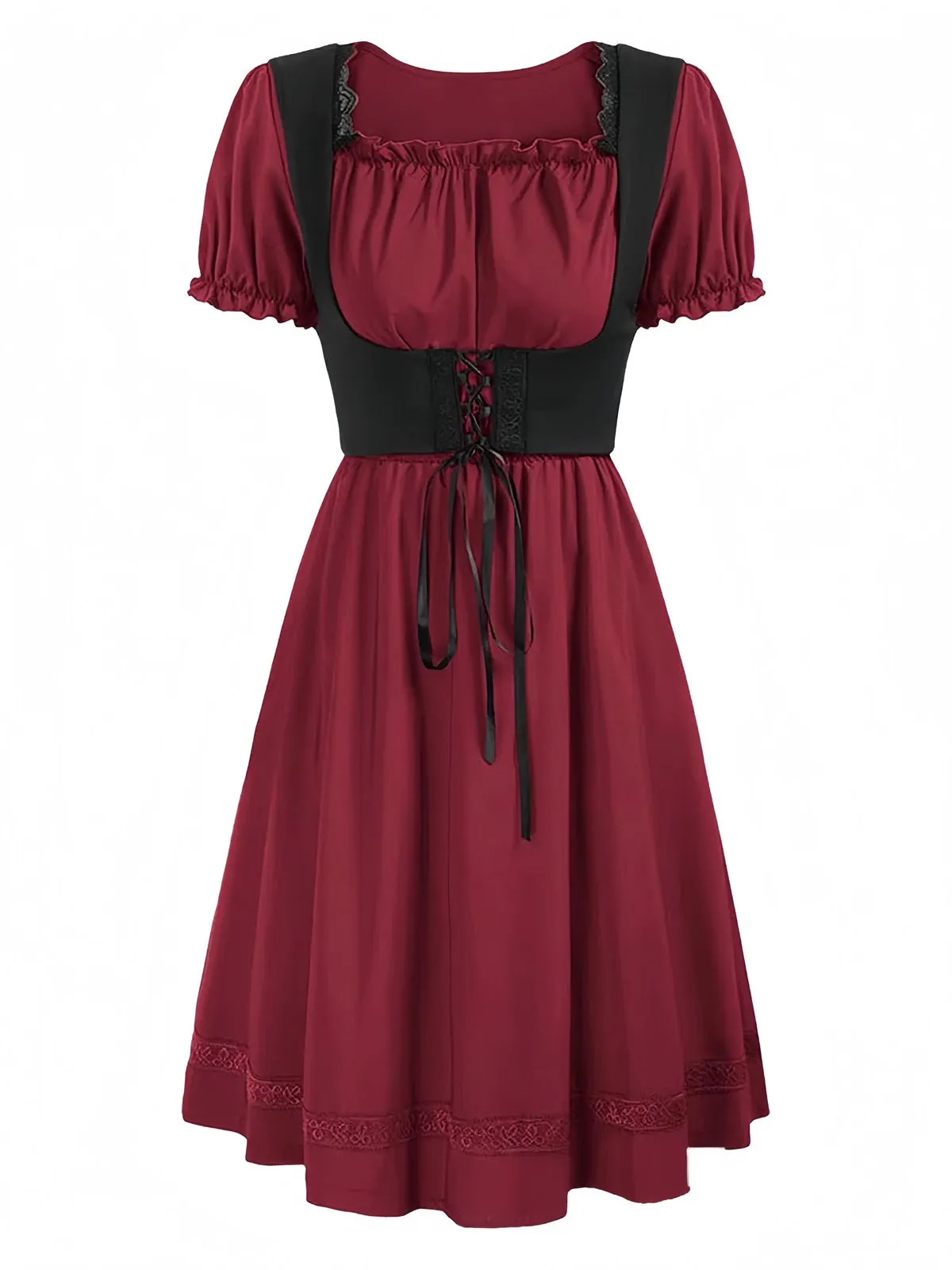 1940s Punk Gothic Puff Sleeve Ruffled Dress sold by Retro Stage product image thumbnail 5