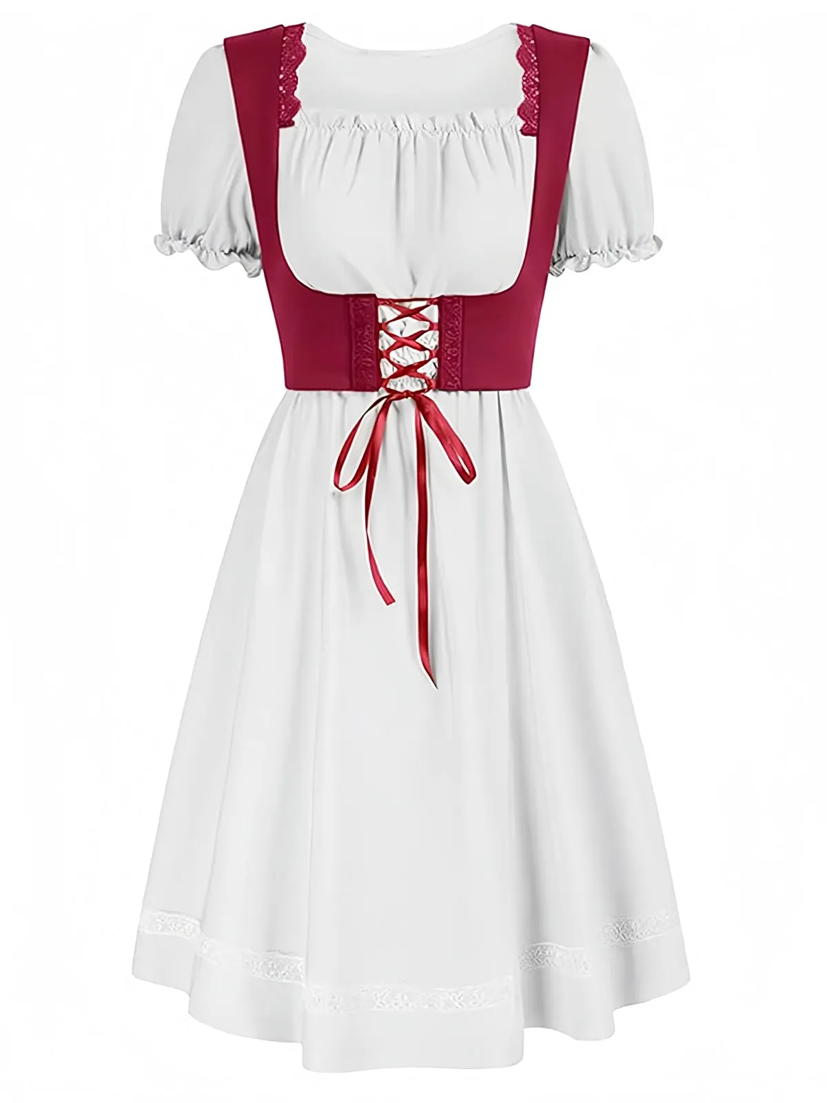 1940s Punk Gothic Puff Sleeve Ruffled Dress sold by Retro Stage