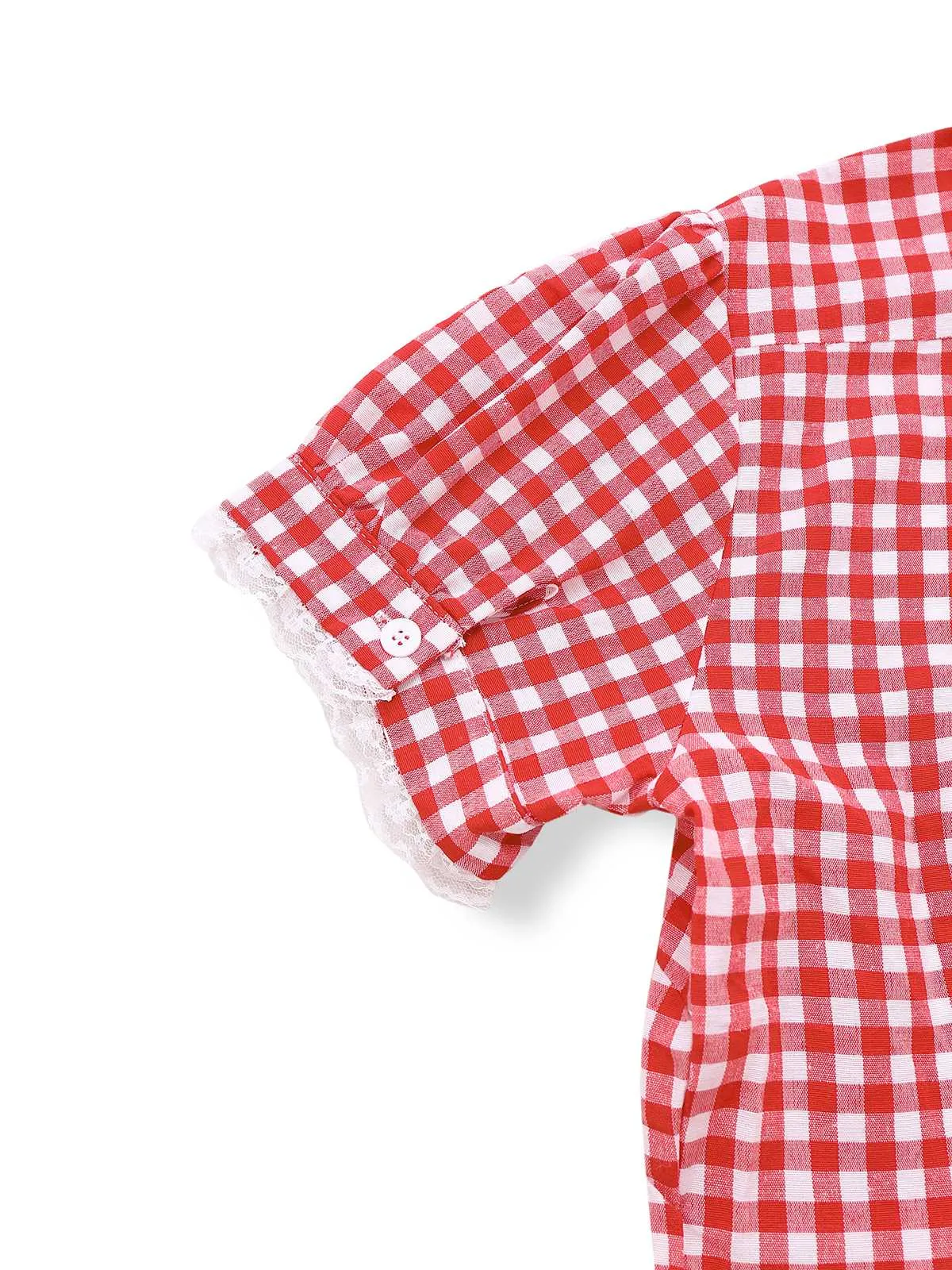 2PCS 1960s Oktoberfest Costume Plaids Blouse & Shorts sold by Retro Stage product image thumbnail 4