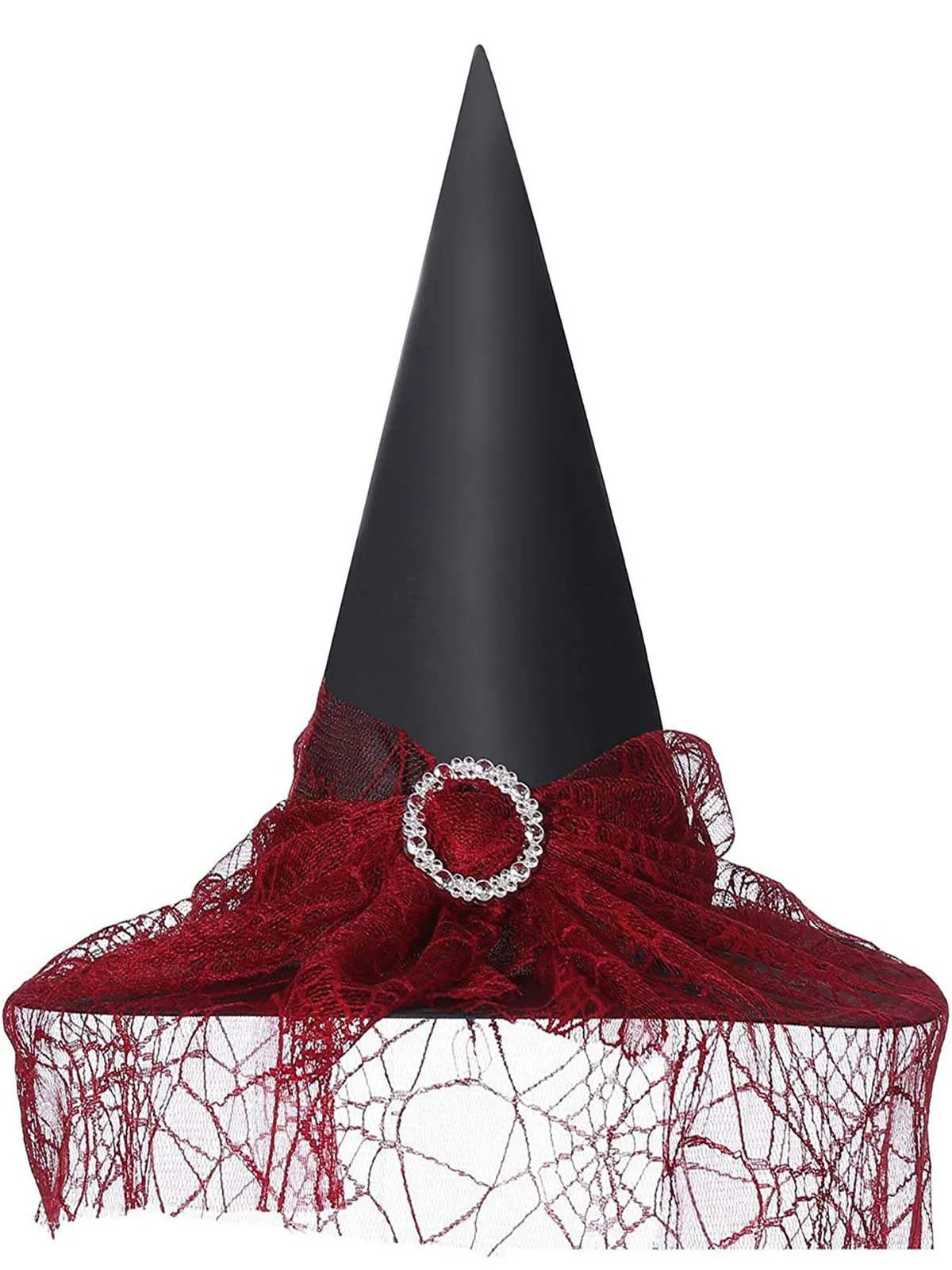 Halloween Mesh Patchwork Pointy Witch Hat sold by Retro Stage product image thumbnail 2