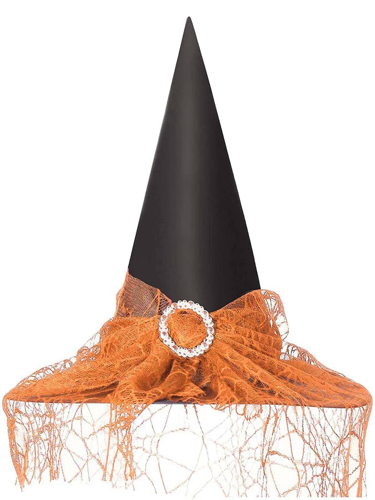 Halloween Mesh Patchwork Pointy Witch Hat sold by Retro Stage product image thumbnail 3