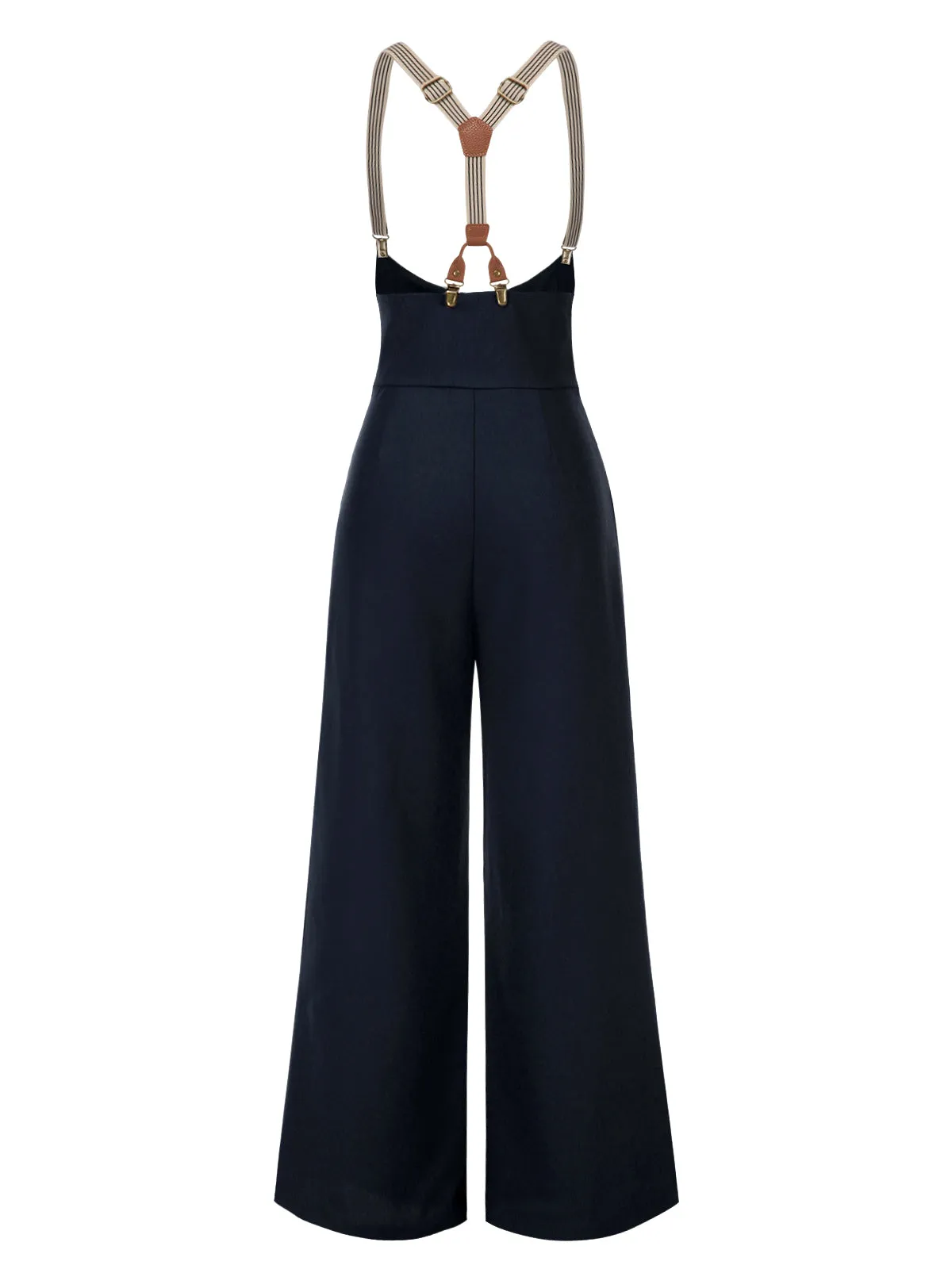 Dark Blue 1950s Button Suspender Pants sold by Retro Stage product image thumbnail 2