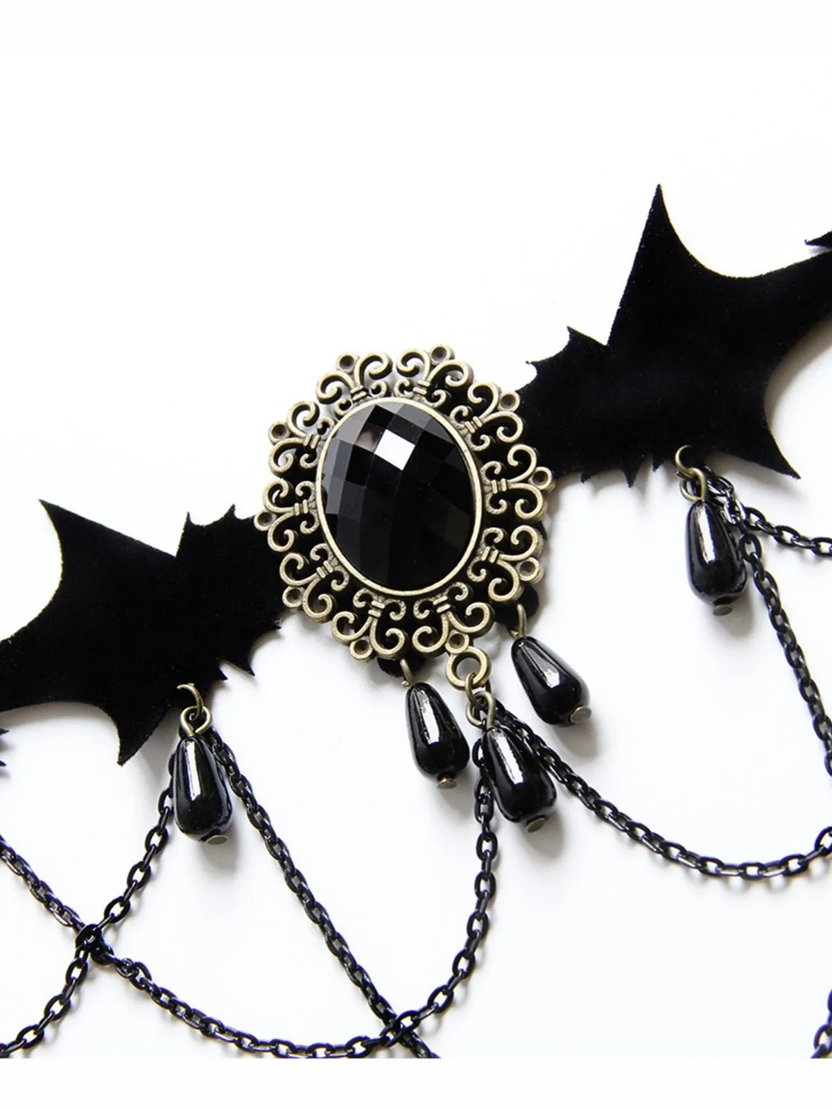Black Retro Halloween Gemstone Necklace sold by Retro Stage product image thumbnail 2