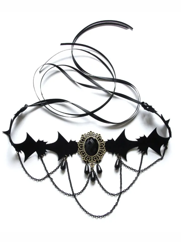 Black Retro Halloween Gemstone Necklace sold by Retro Stage