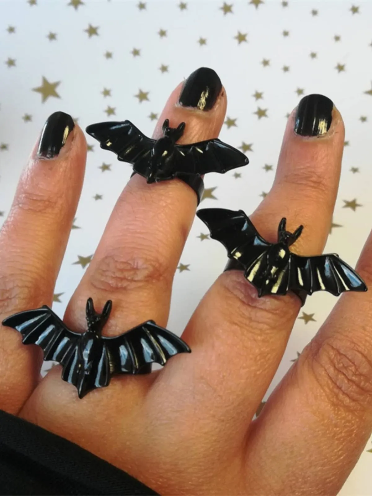 Black Retro Bat Alloy Ring sold by Retro Stage product image thumbnail 2