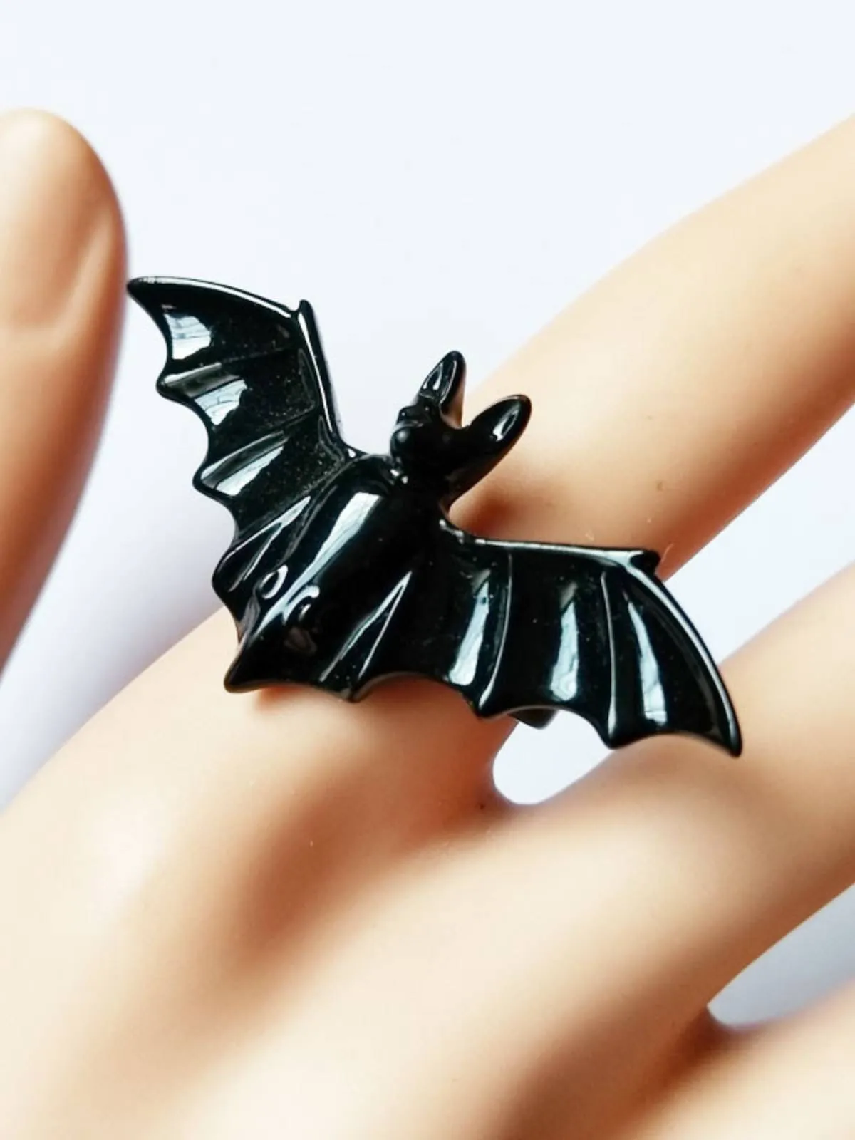 Black Retro Bat Alloy Ring sold by Retro Stage product image thumbnail 4