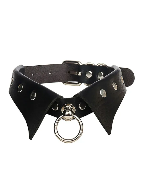 Halloween Gothic Faux Leather Collar Choker Necklace sold by Retro Stage