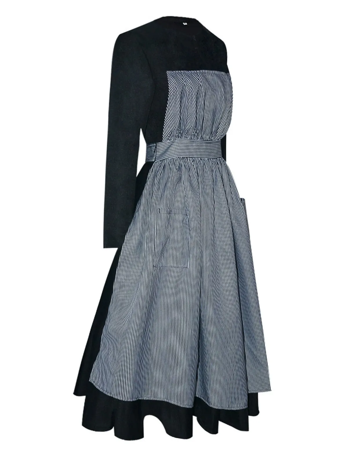 Black 1950s Sound Of Music Maria Striped Dress sold by Retro Stage product image thumbnail 3