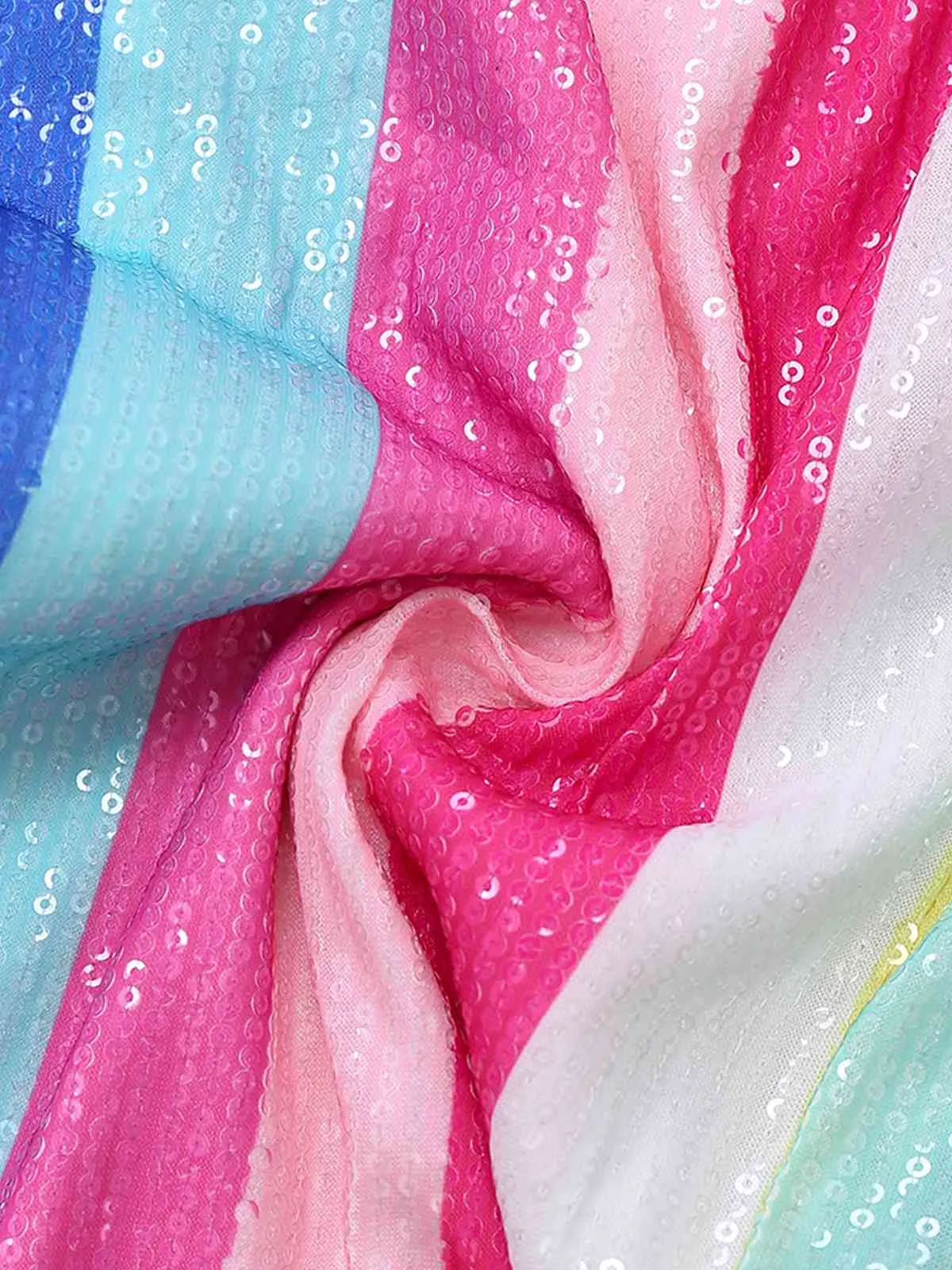 Multicolor 1960s V-Neck Sequined Vertical Striped Jumpsuit sold by Retro Stage product image thumbnail 5