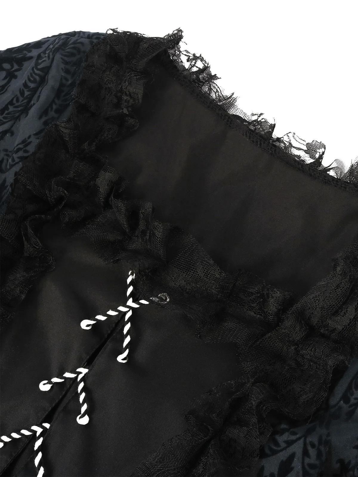 Black 1950s Gothic Victorian Lace Bell Sleeves Dress sold by Retro Stage product image thumbnail 5