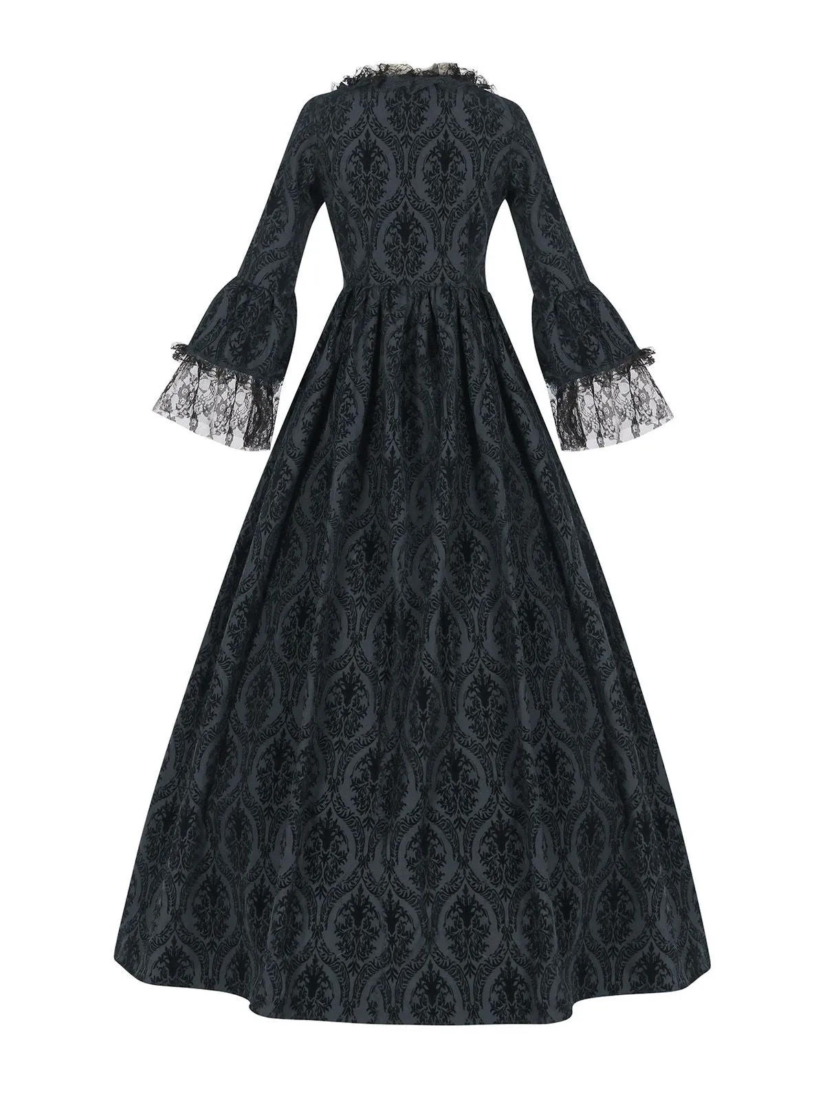 Black 1950s Gothic Victorian Lace Bell Sleeves Dress sold by Retro Stage product image thumbnail 3