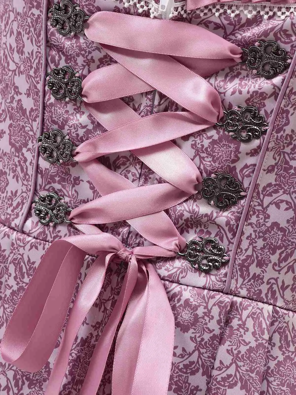 Lavender 1950s Floral Dress & Lace Patchwork Apron sold by Retro Stage product image thumbnail 4