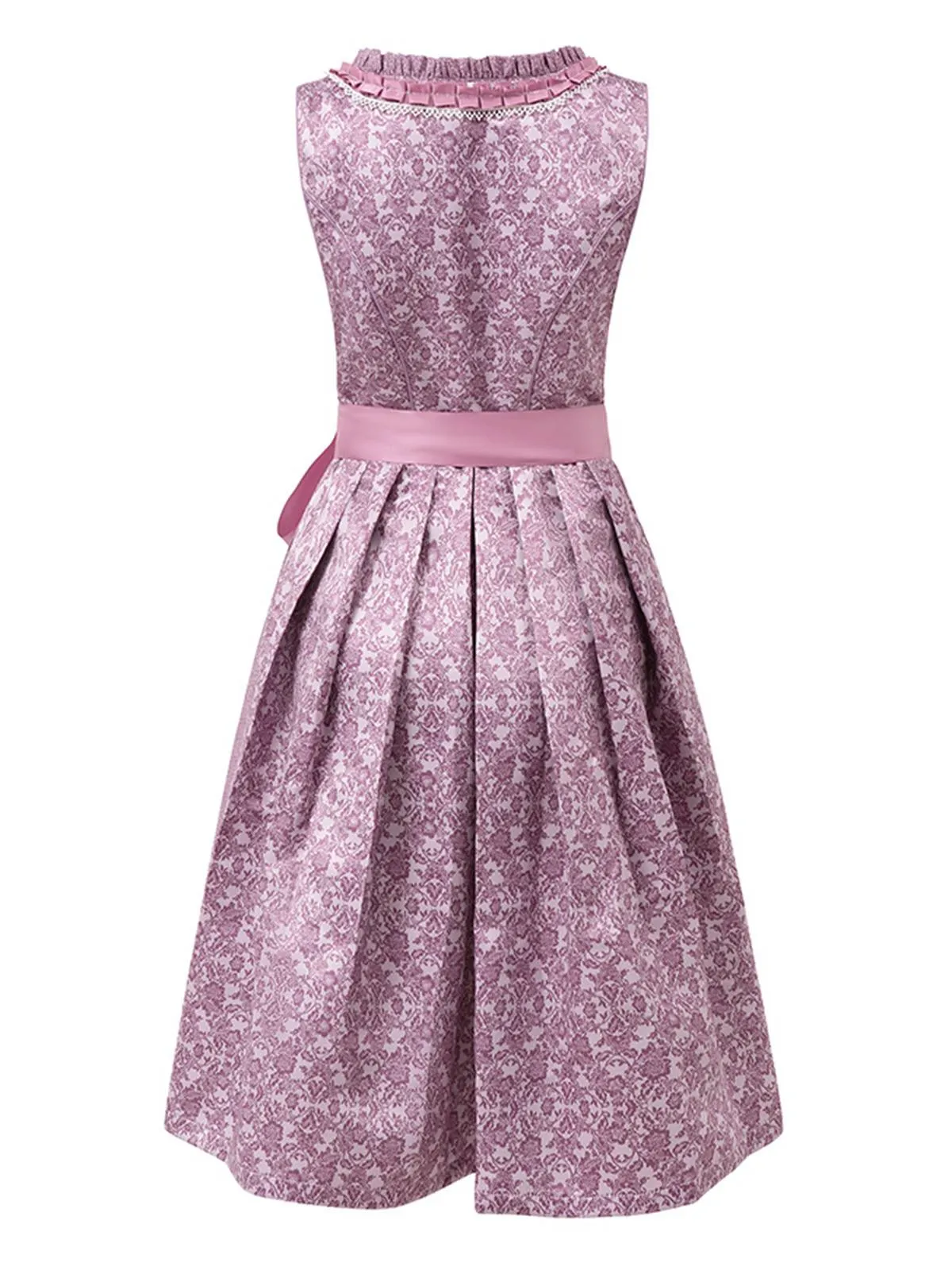 Lavender 1950s Floral Dress & Lace Patchwork Apron sold by Retro Stage product image thumbnail 3