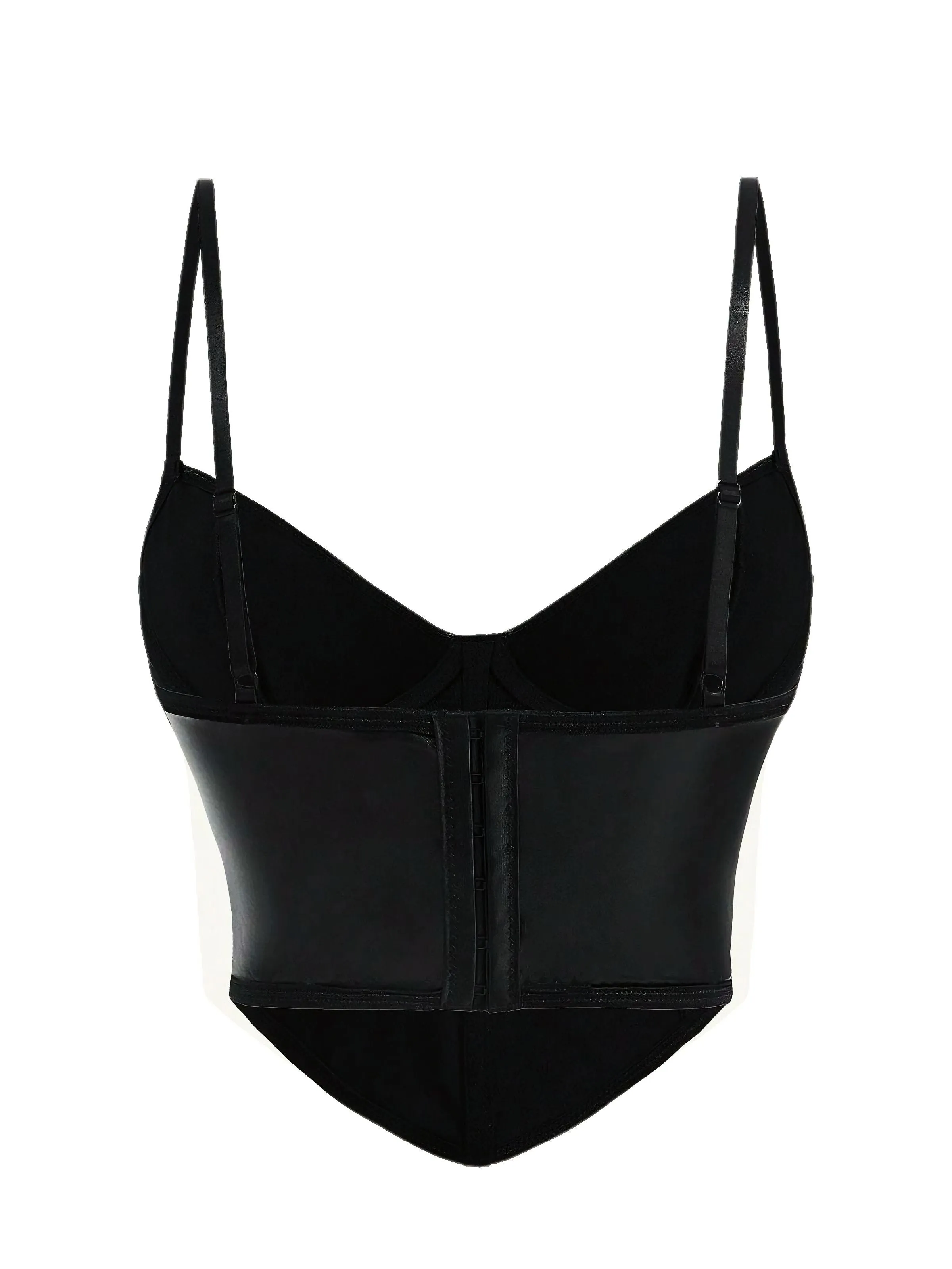 Black 1970s Gothic Cross Faux Leather Cami Top sold by Retro Stage product image thumbnail 2