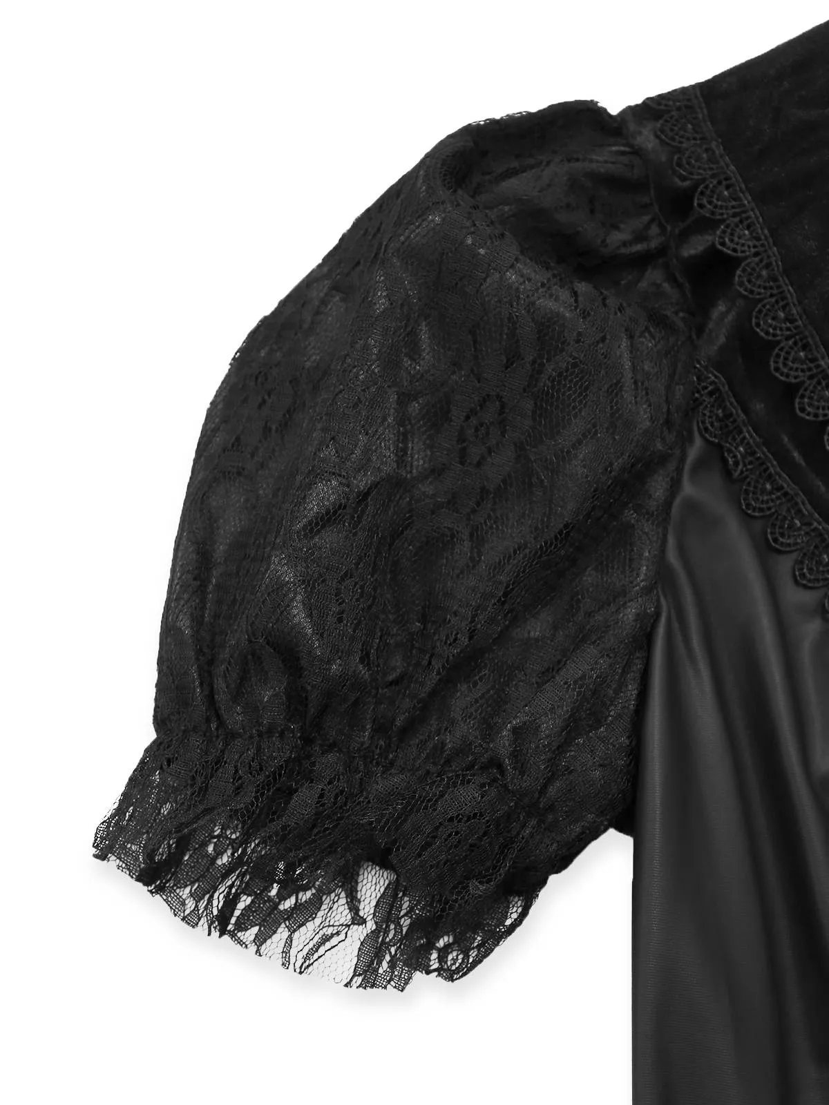 Black 1950s Evil Vampire Puff Sleeve Mesh Dress sold by Retro Stage product image thumbnail 4