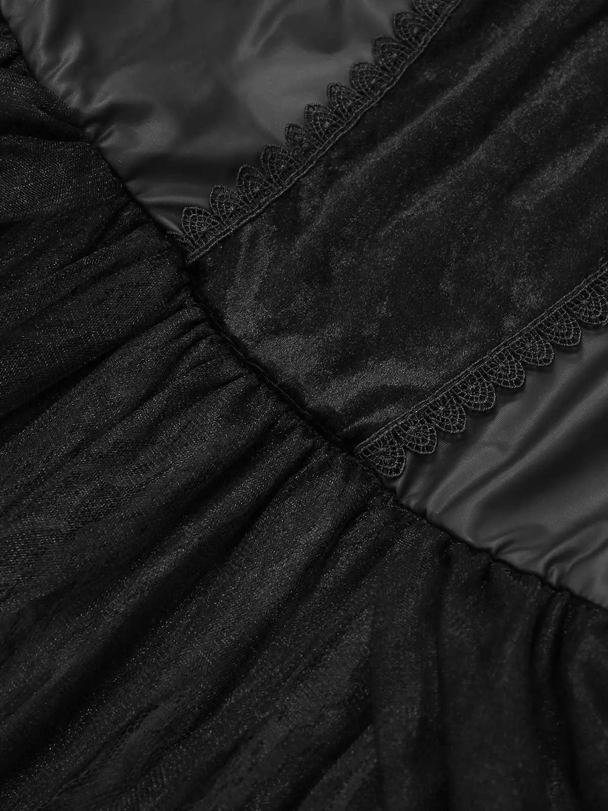 Black 1950s Evil Vampire Puff Sleeve Mesh Dress sold by Retro Stage product image thumbnail 5