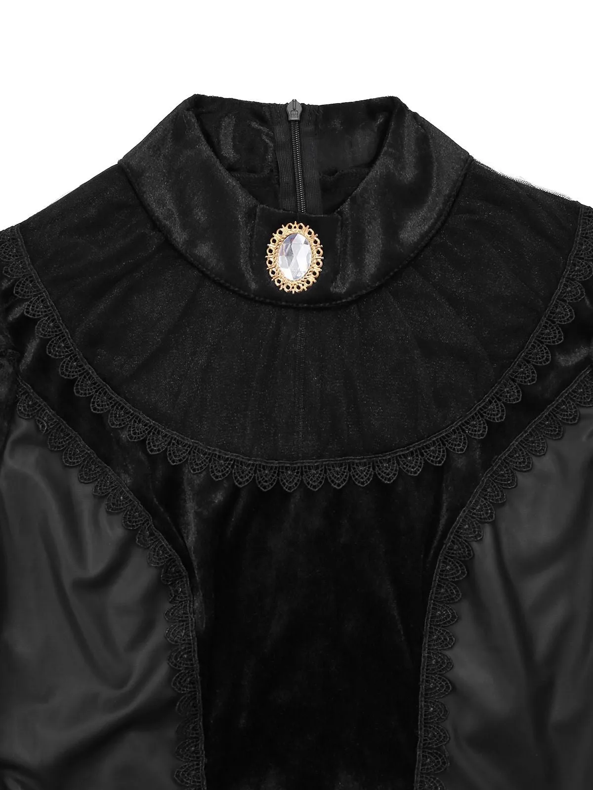 Black 1950s Evil Vampire Puff Sleeve Mesh Dress sold by Retro Stage product image thumbnail 3