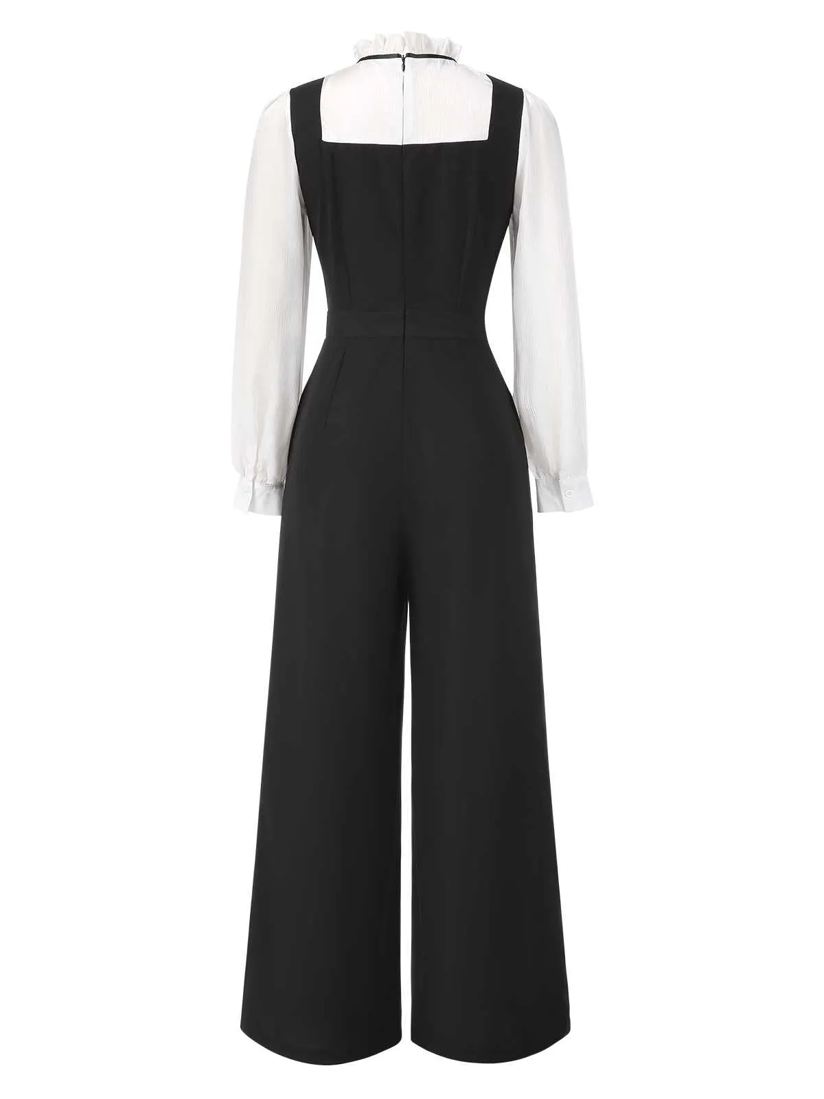 Black&White 1930s Bow Ruffled Collar Jumpsuit sold by Retro Stage product image thumbnail 4