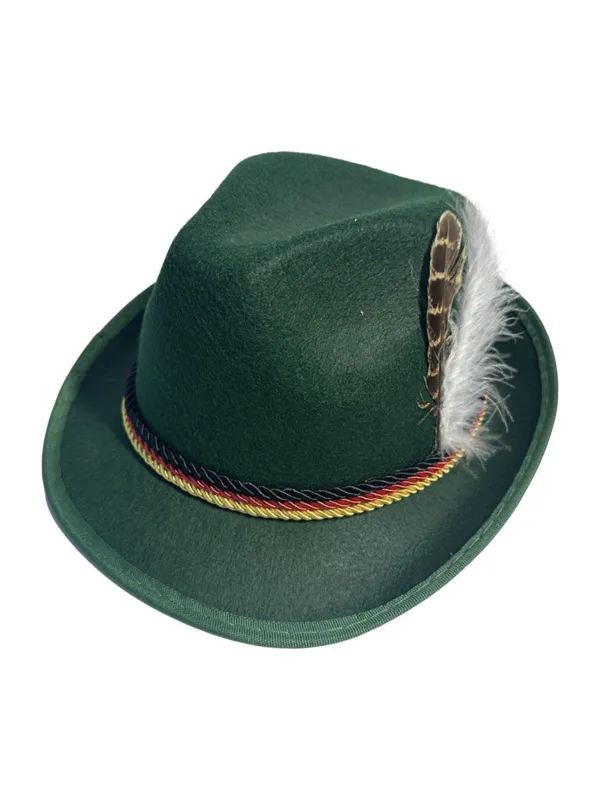 Vintage Bavarian Alpine Jazz Hat With Feather sold by Retro Stage