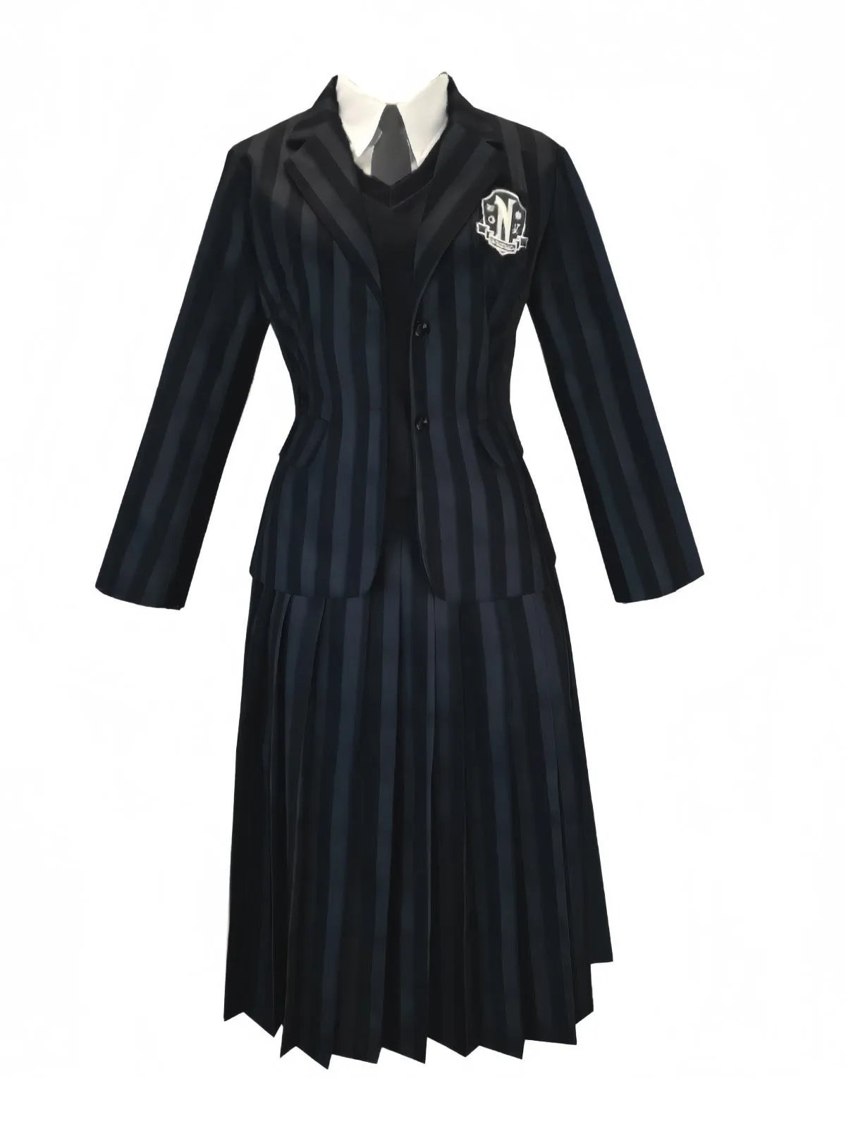 1940s Wednesday Academy Striped Uniform Costume Set sold by Retro Stage