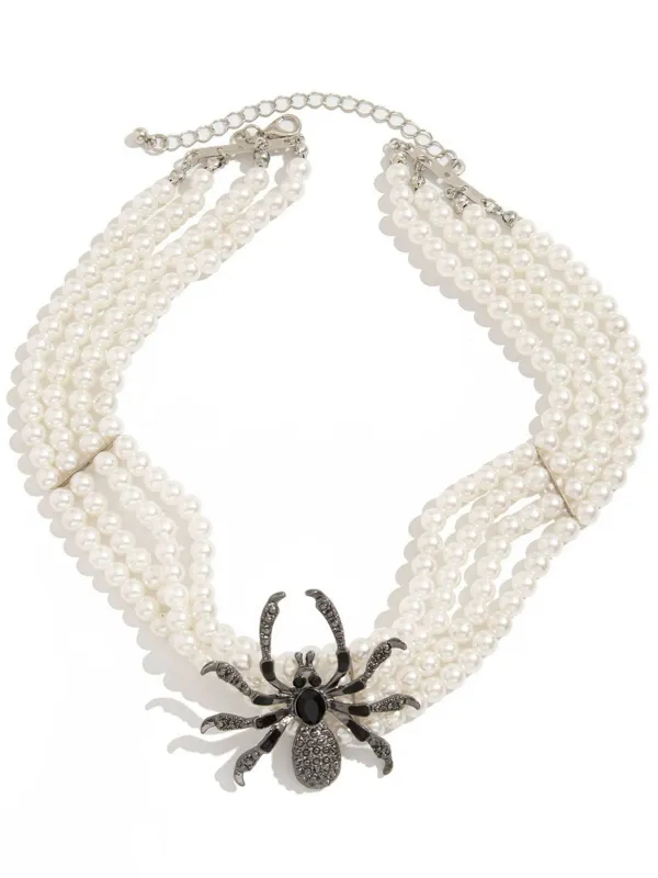 Vintage Halloween Spider Beaded Necklace sold by Retro Stage