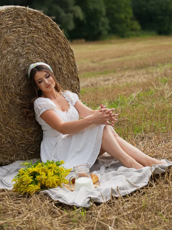 White 1940s Solid Cotton Embroidered Lace Dress sold by Retro Stage