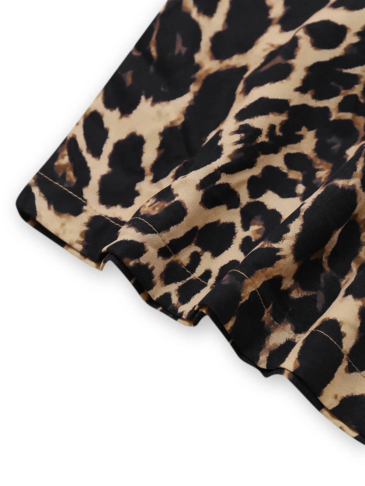 1970s Lapel Leopard Sleeveless Belted Jumpsuit sold by Retro Stage product image thumbnail 5