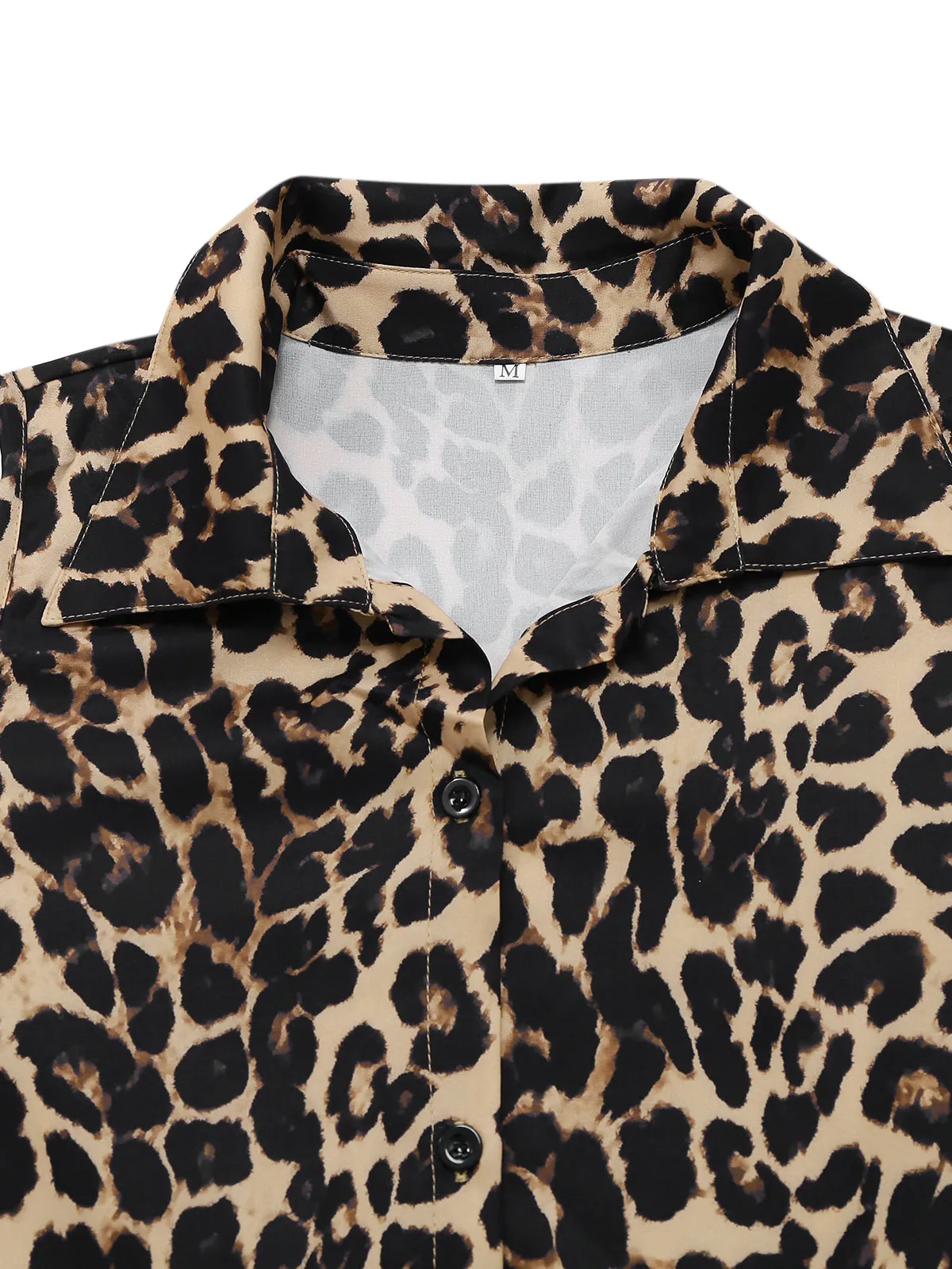 1970s Lapel Leopard Sleeveless Belted Jumpsuit sold by Retro Stage product image thumbnail 3