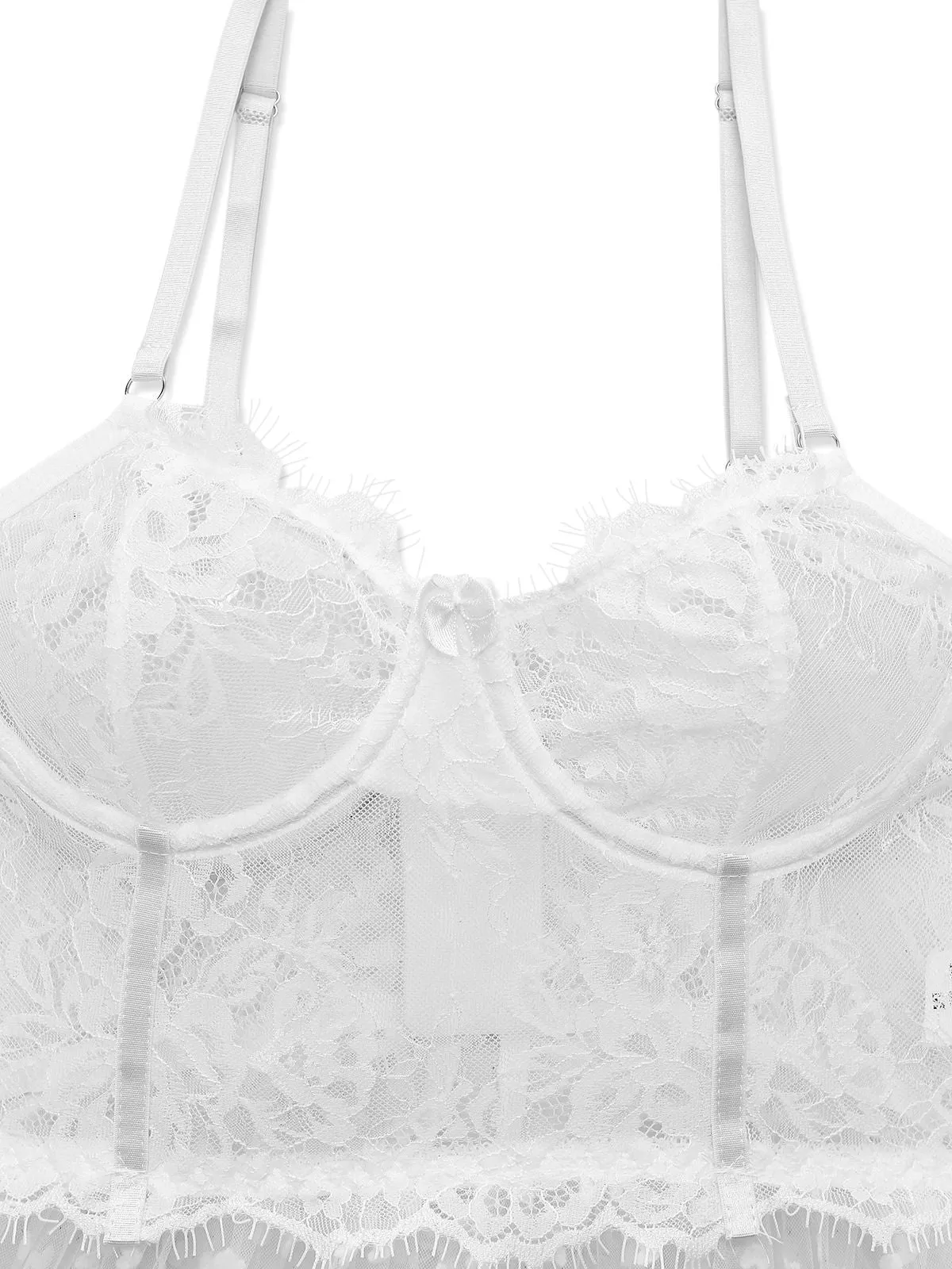 White 1950s Polka Dot Sheer Pajama Set sold by Retro Stage product image thumbnail 3