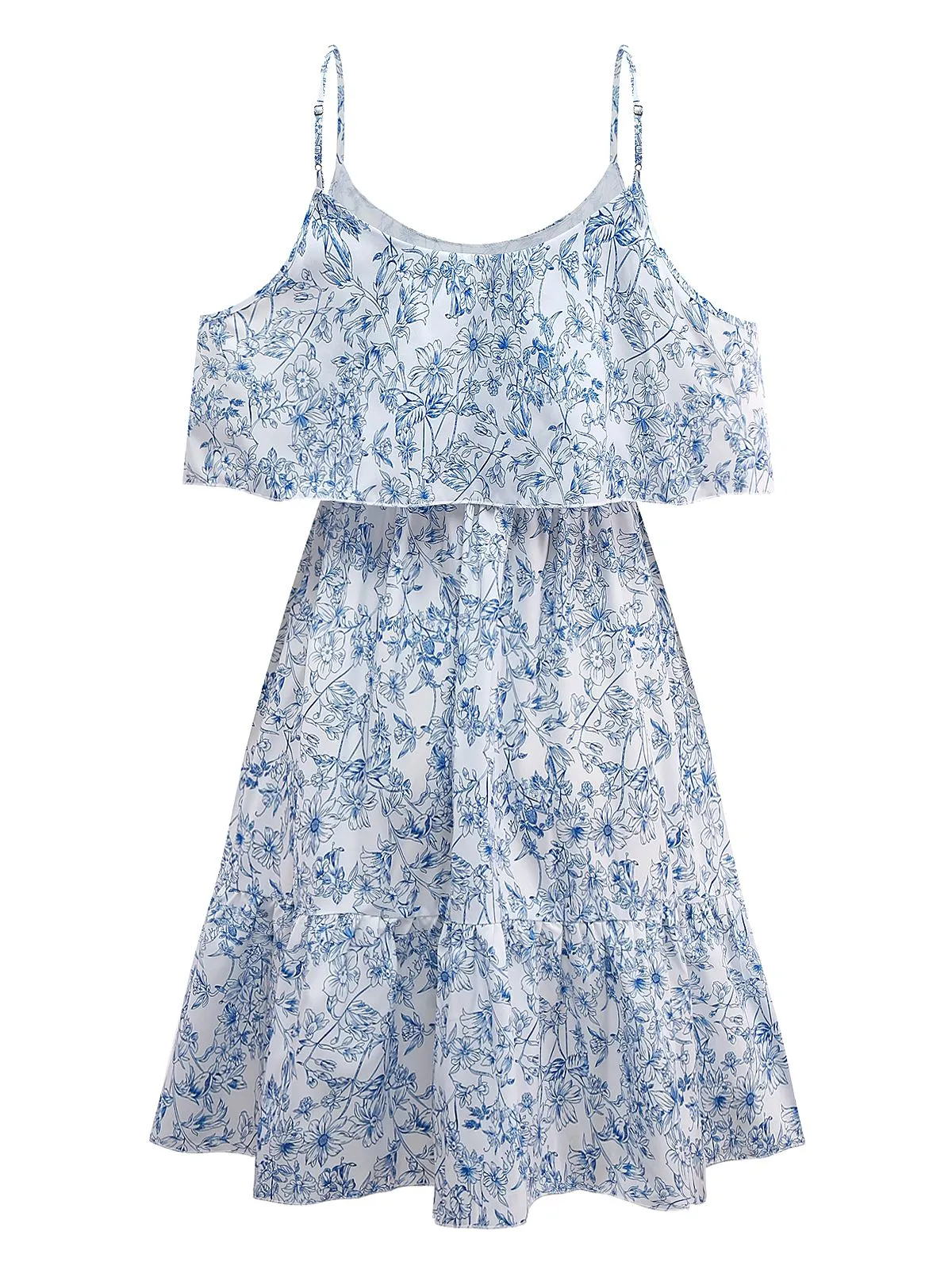 1950s Floral Cold Shoulder Ruffle Dress sold by Retro Stage product image thumbnail 4