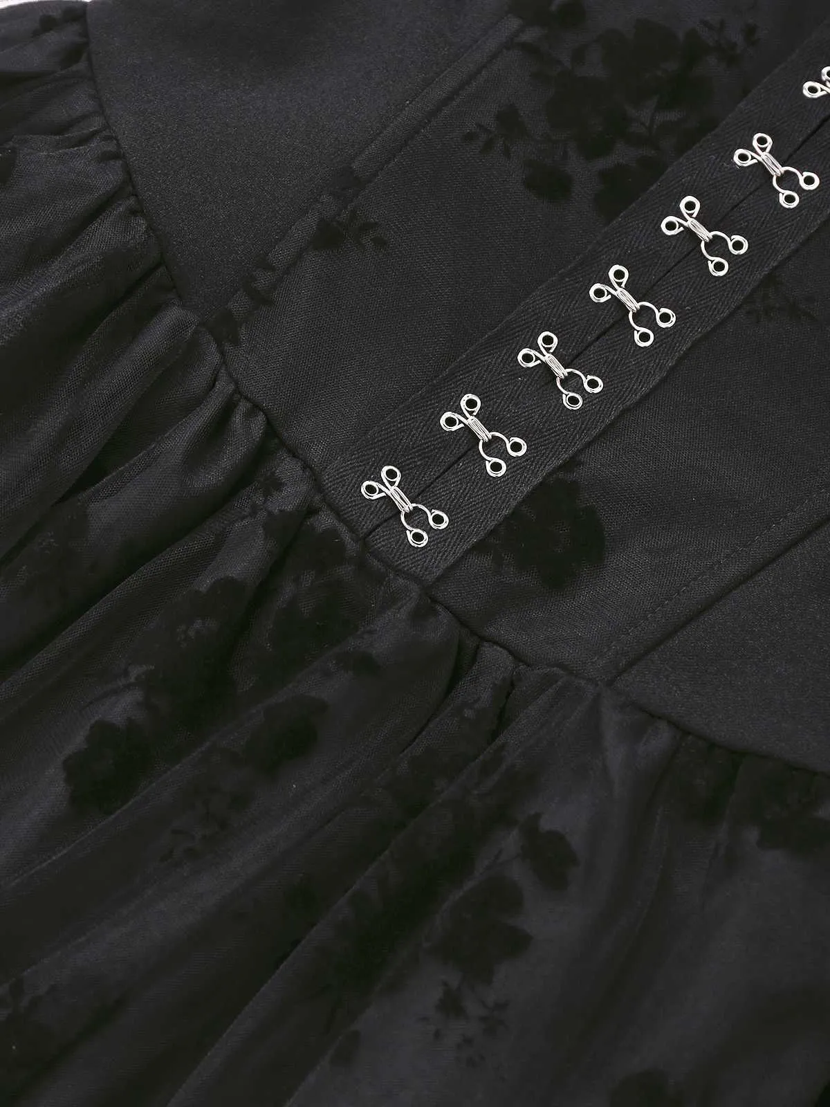 1970s Gothic Strapless Dark Bride Mesh Corset Dress sold by Retro Stage product image thumbnail 3