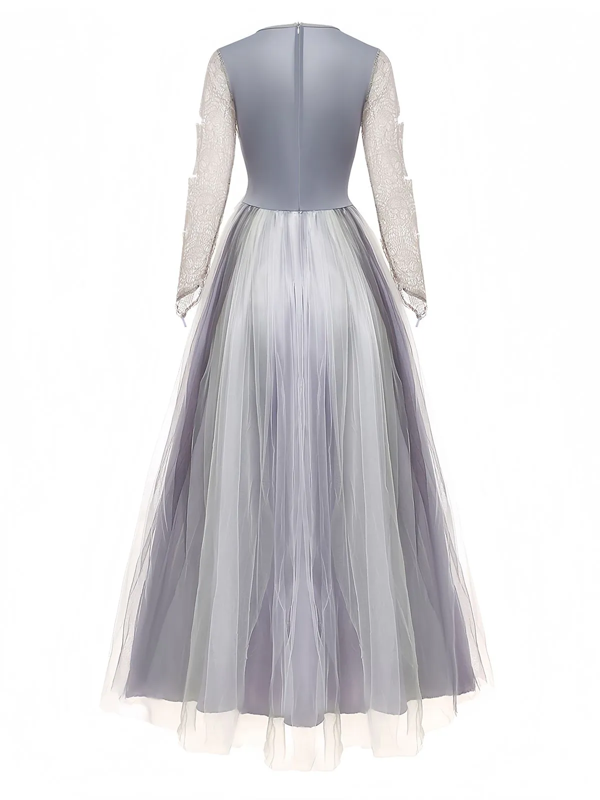 Grey 1930s Halloween Ghost Bride Mesh Dress sold by Retro Stage product image thumbnail 2