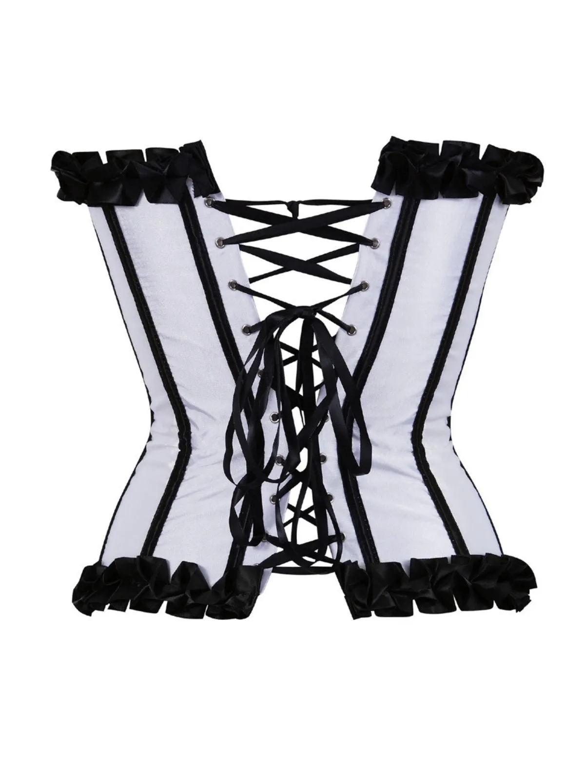 1980s Binding Bow Box-Pleat Patchwork Corset sold by Retro Stage product image thumbnail 5