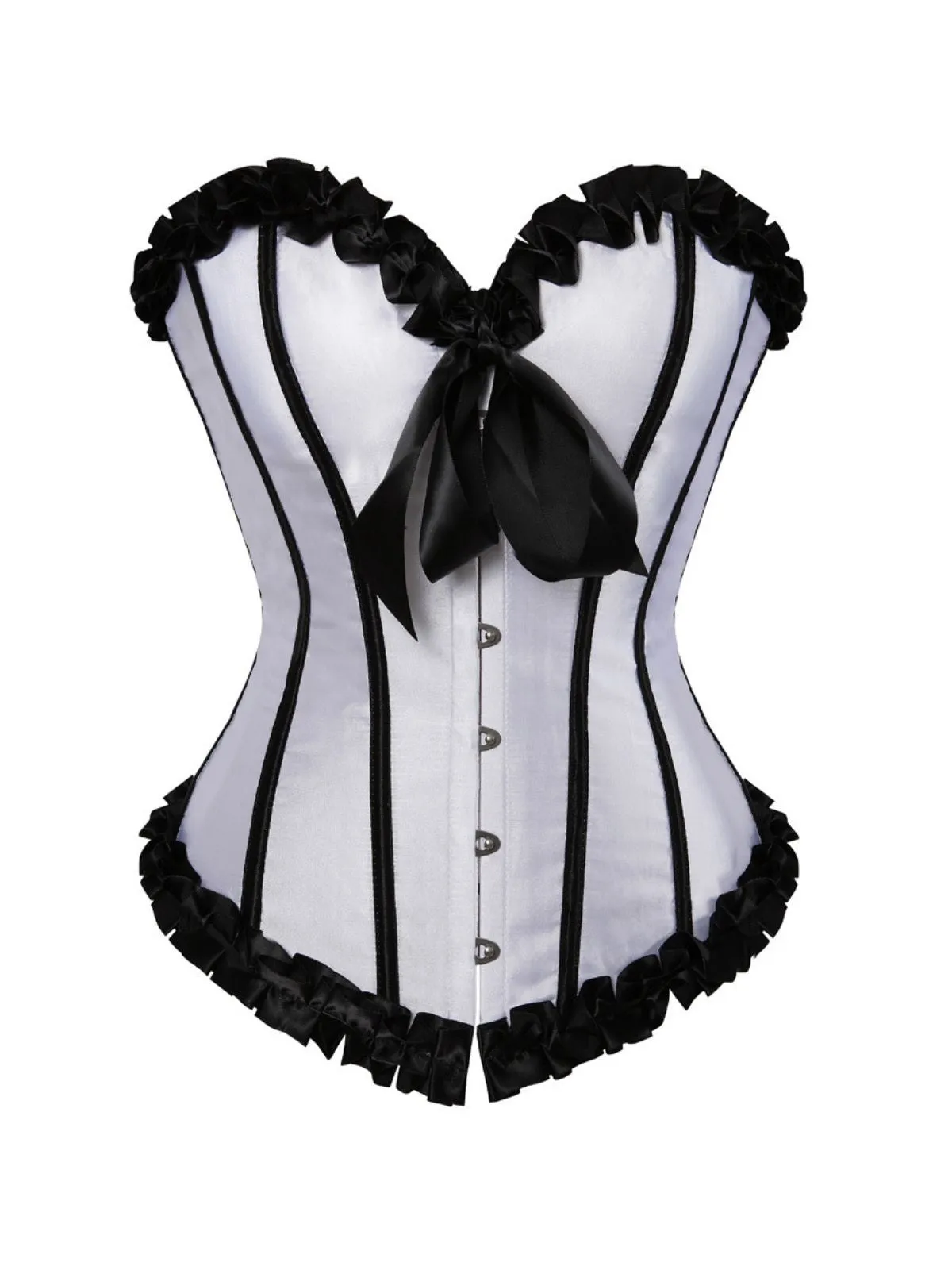 1980s Binding Bow Box-Pleat Patchwork Corset sold by Retro Stage product image thumbnail 3