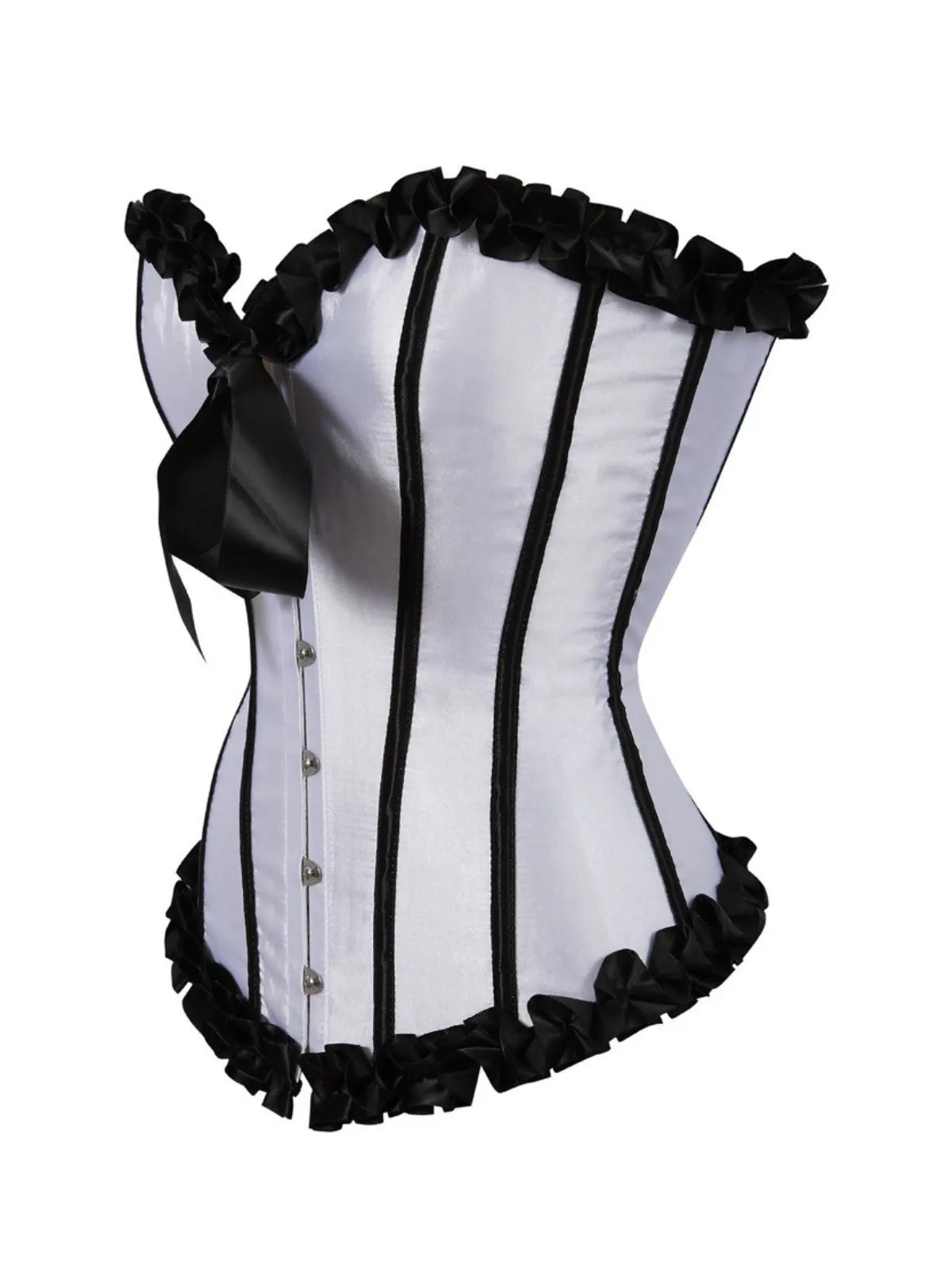 1980s Binding Bow Box-Pleat Patchwork Corset sold by Retro Stage product image thumbnail 4