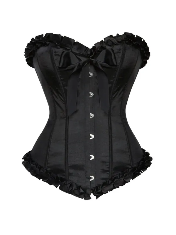 1980s Binding Bow Box-Pleat Patchwork Corset sold by Retro Stage