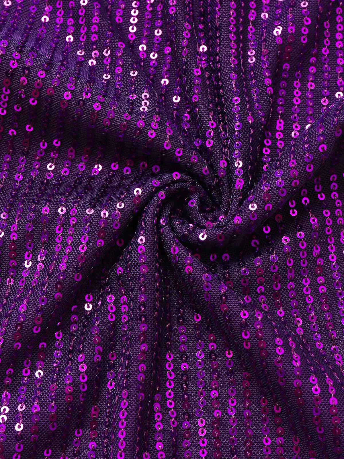 Purple 1970s Sequin One-Shoulder Jumpsuit sold by Retro Stage product image thumbnail 4