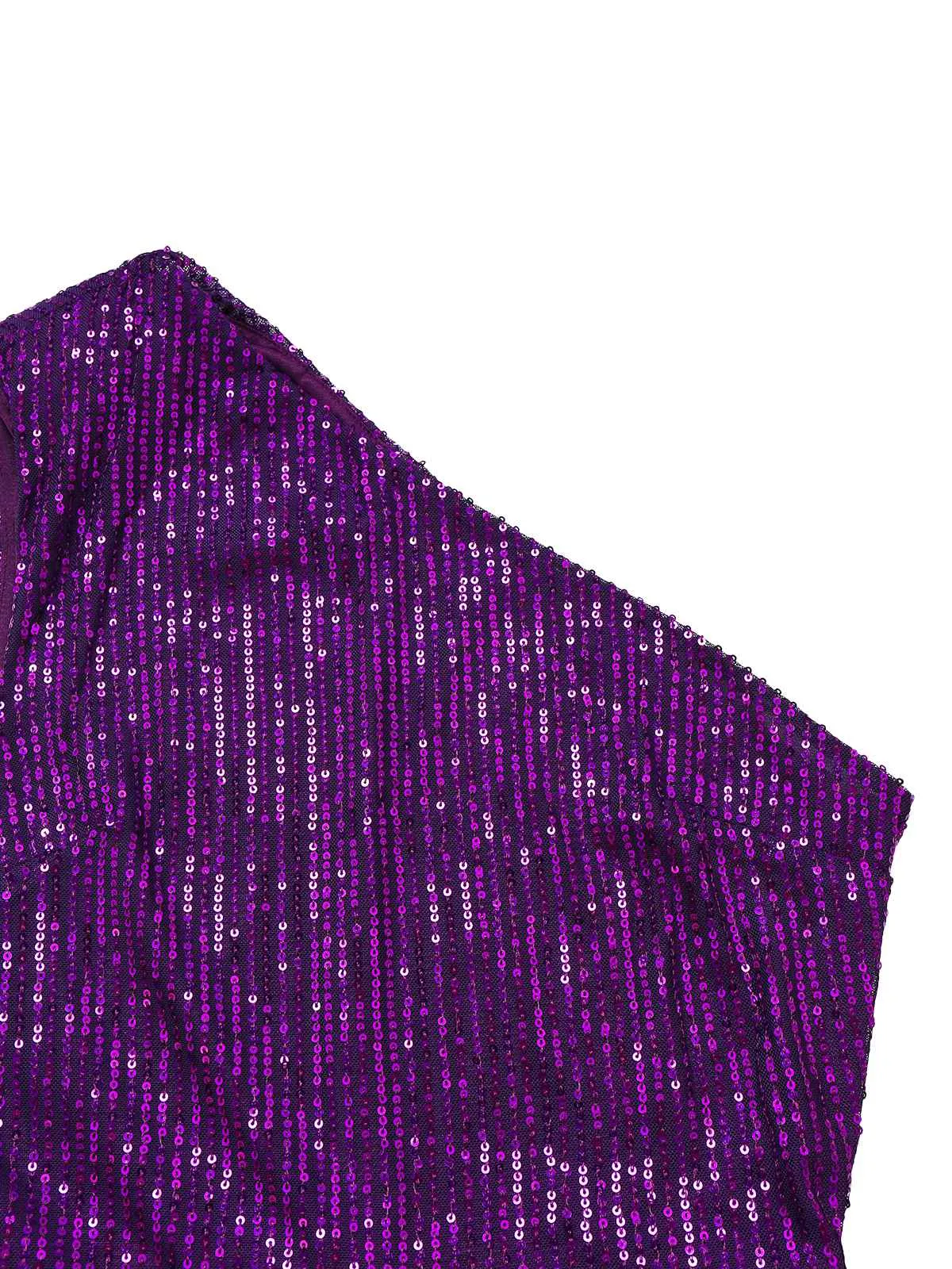 Purple 1970s Sequin One-Shoulder Jumpsuit sold by Retro Stage product image thumbnail 3