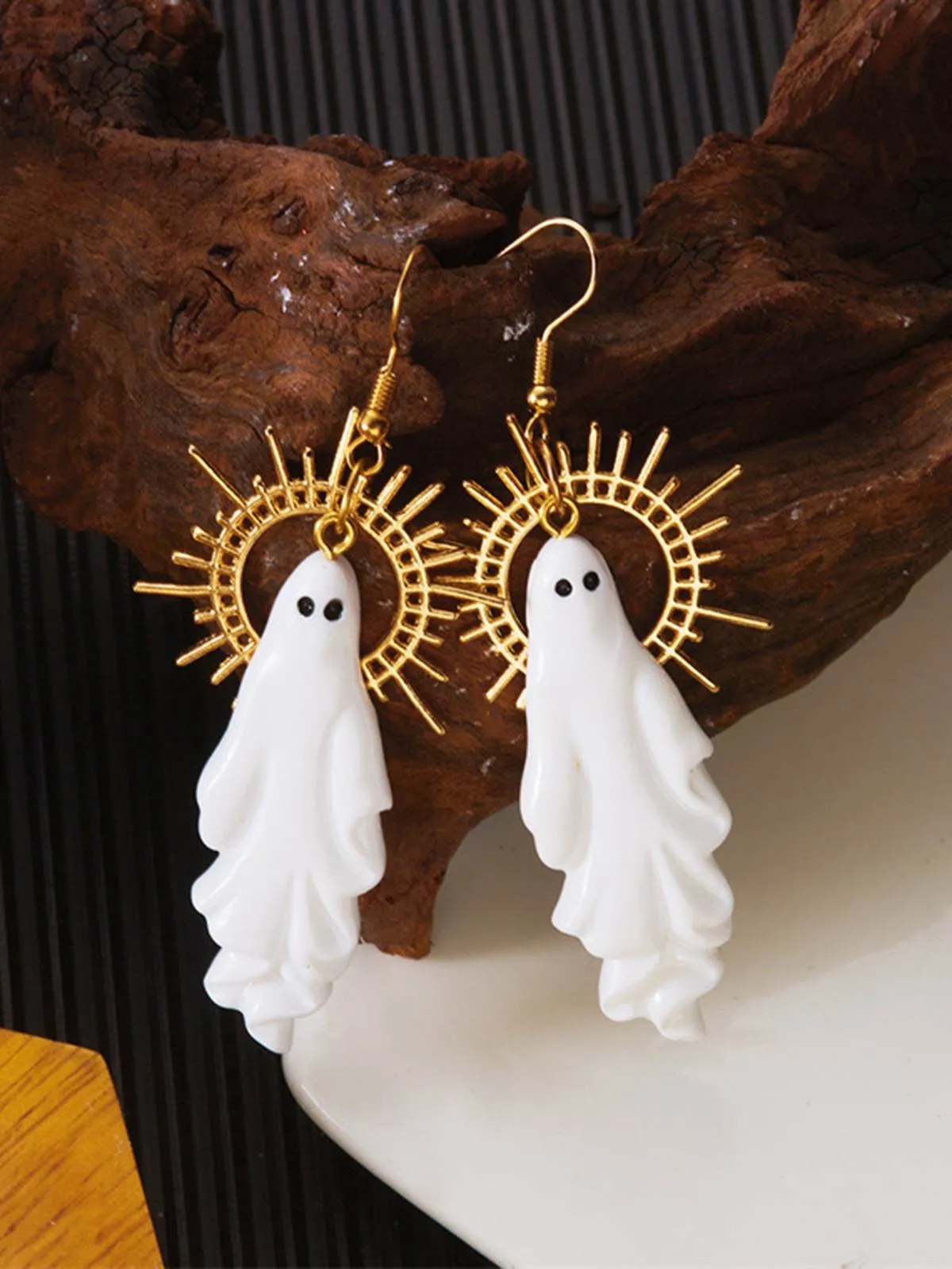 Halloween Ghost Sunburst Drop Earrings sold by Retro Stage product image thumbnail 5