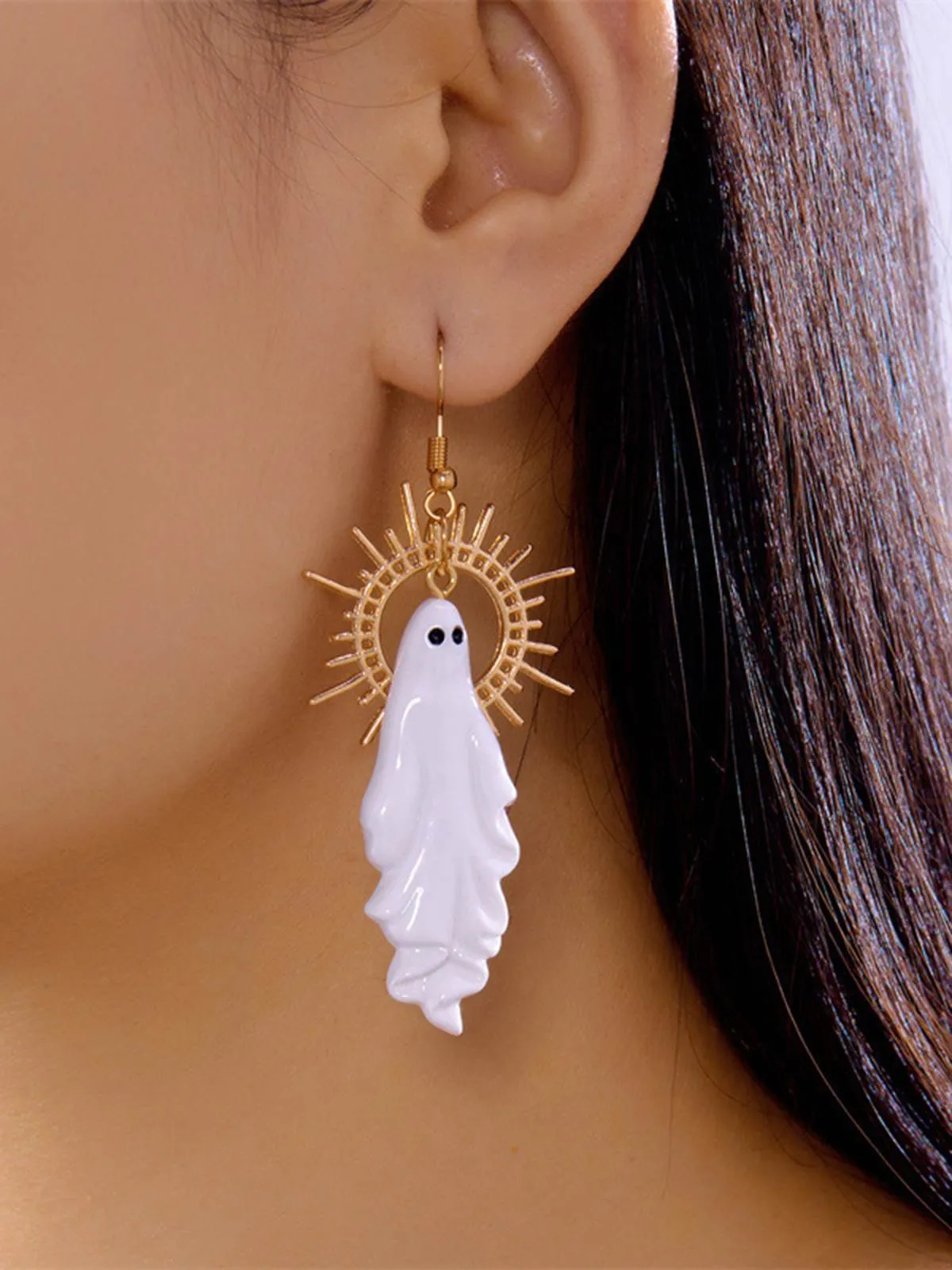 Halloween Ghost Sunburst Drop Earrings sold by Retro Stage product image thumbnail 3