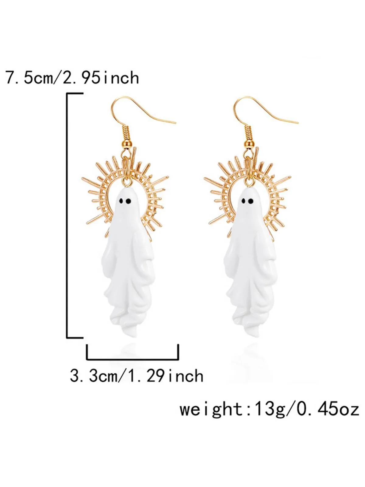 Halloween Ghost Sunburst Drop Earrings sold by Retro Stage product image thumbnail 2