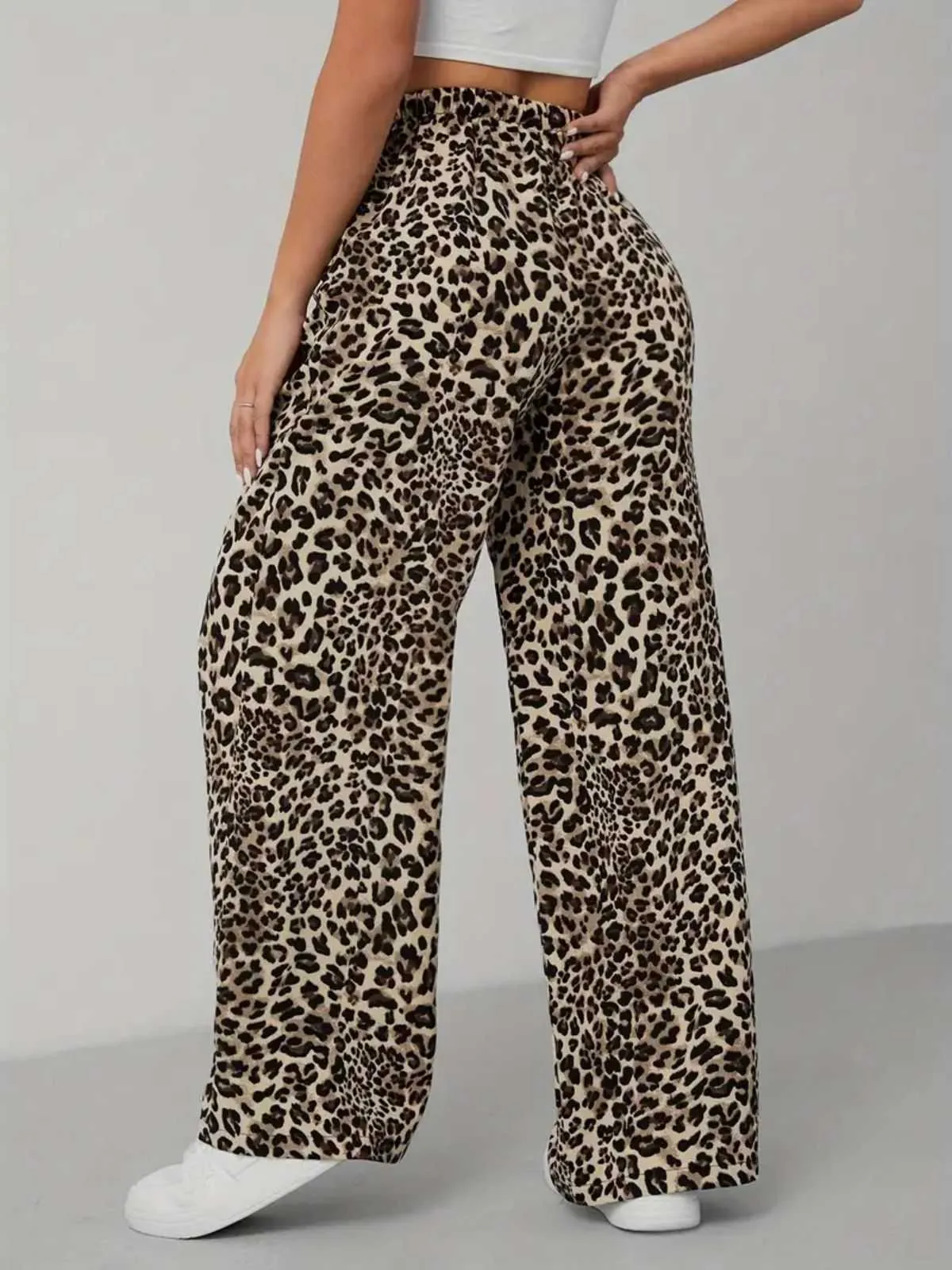 1970s Leopard Wide-Leg Drawstring Pants sold by Retro Stage product image thumbnail 4