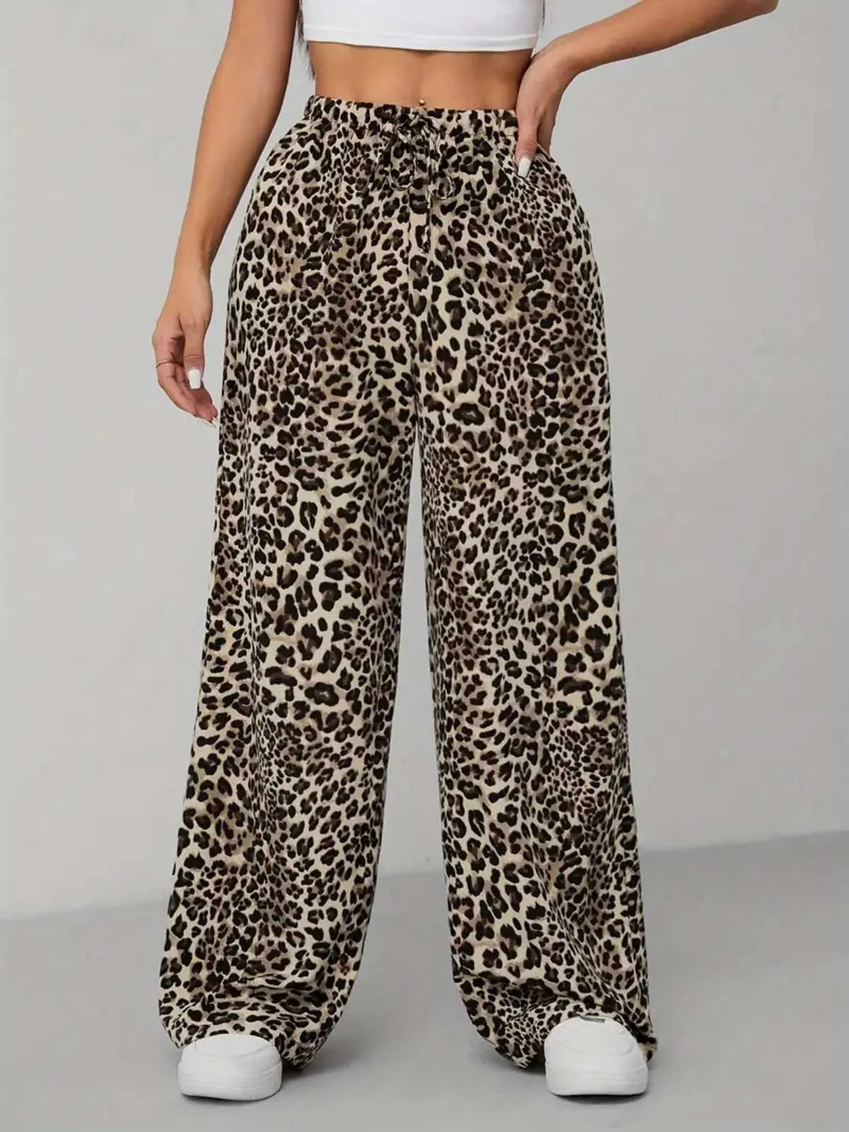 1970s Leopard Wide-Leg Drawstring Pants sold by Retro Stage product image thumbnail 3