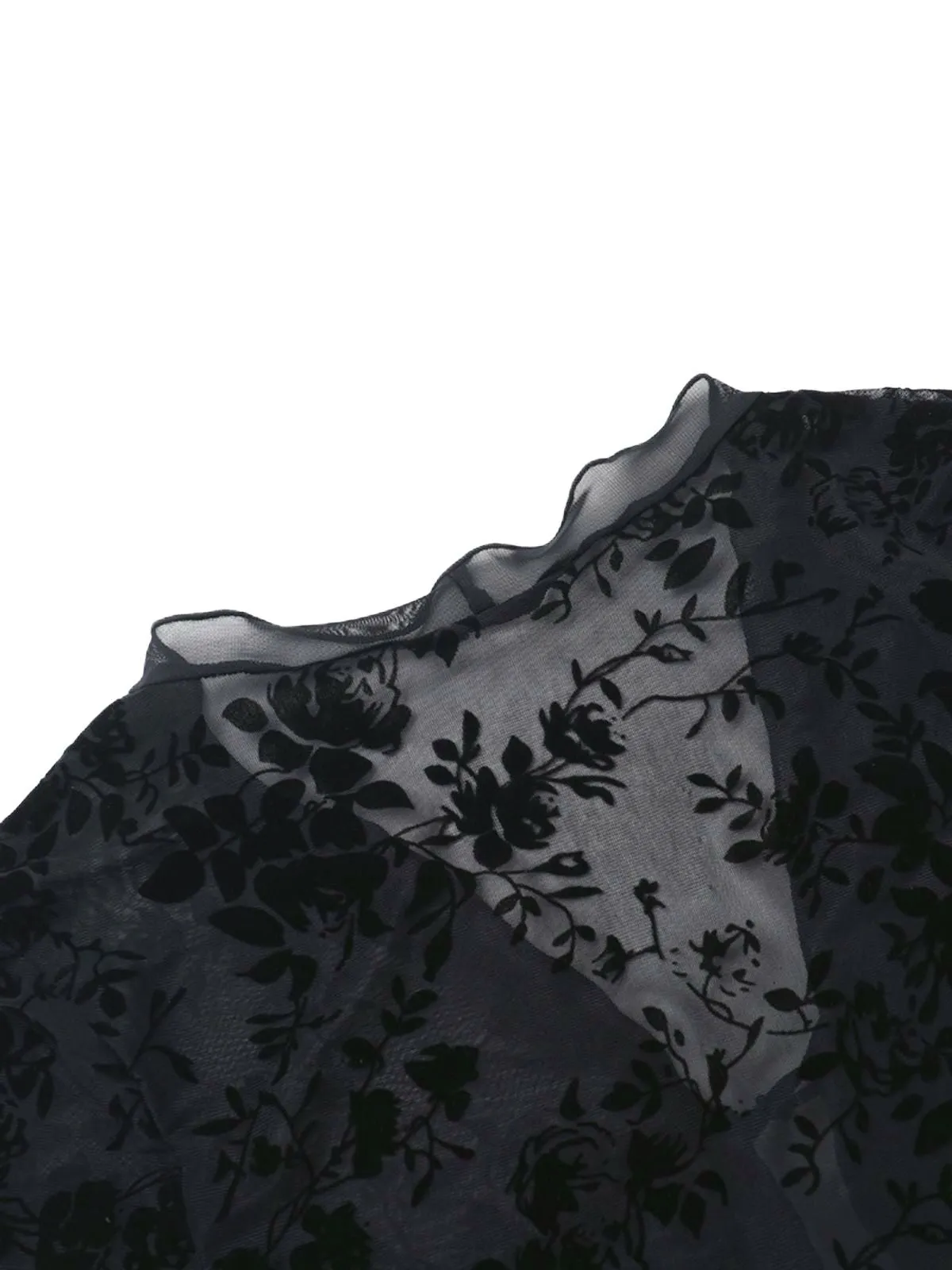 Black 1960s Water-soluble Lace Trim Sheer Blouse sold by Retro Stage product image thumbnail 3