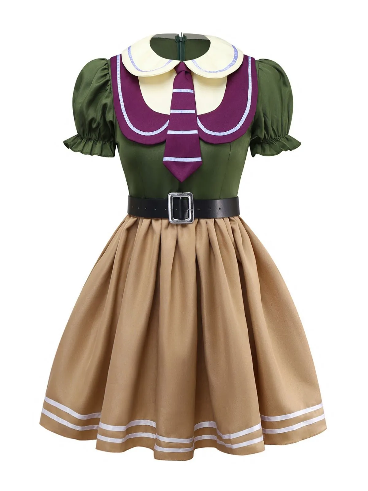 Khaki 1960s Fox Mock Two-Piece Dress Set sold by Retro Stage