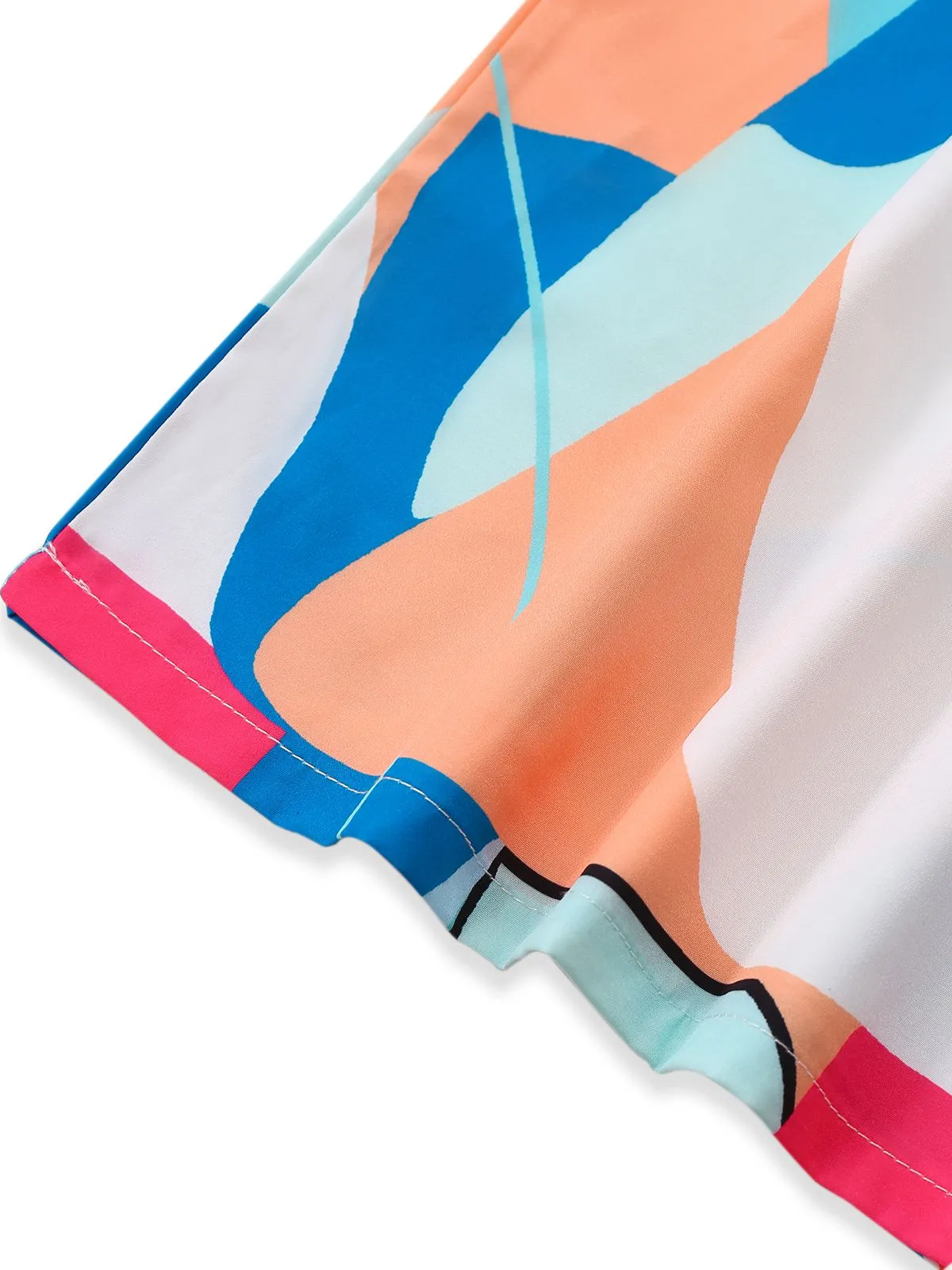 Multicolor 1960s Geometric Abstract Print Halter Jumpsuit sold by Retro Stage product image thumbnail 5