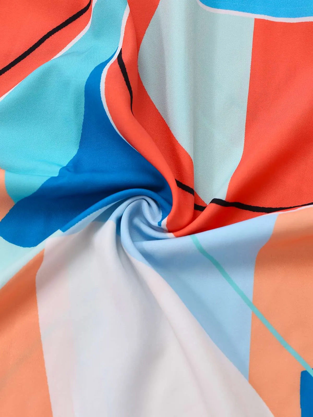 Multicolor 1960s Geometric Abstract Print Halter Jumpsuit sold by Retro Stage product image thumbnail 3