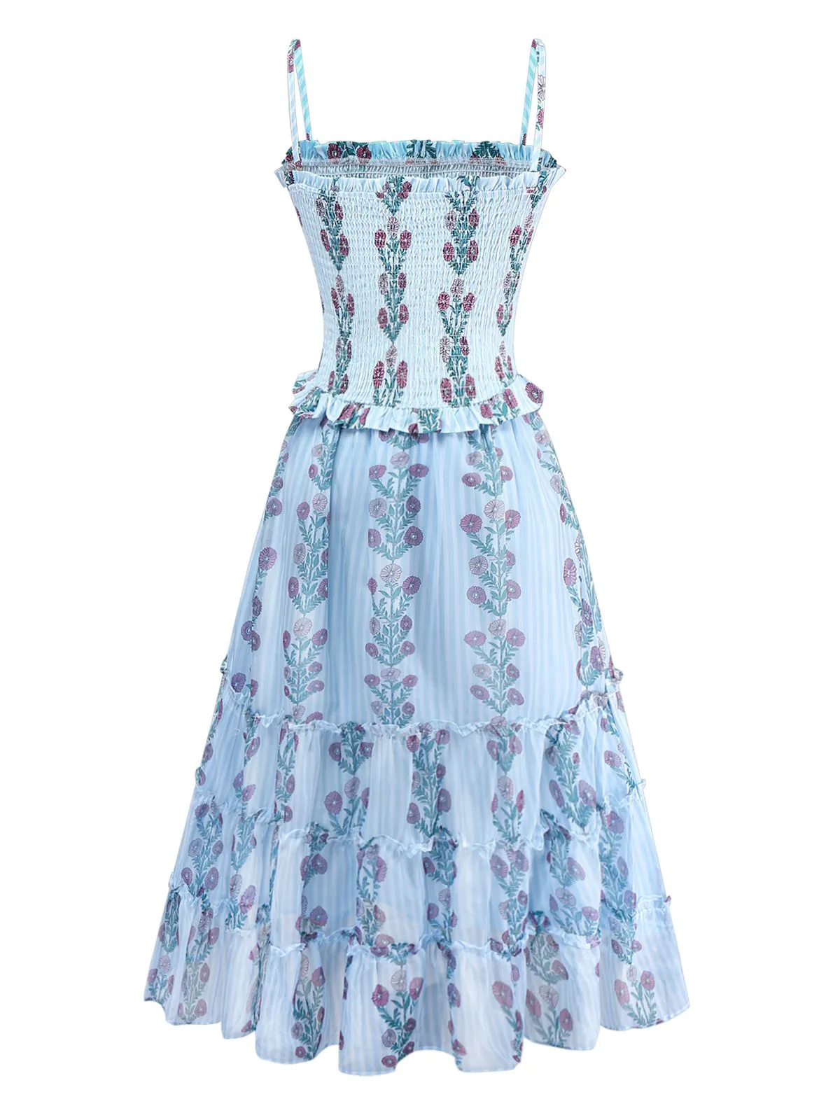 1940s Daisy Mesh Patchwork Smocked Dress sold by Retro Stage product image thumbnail 2