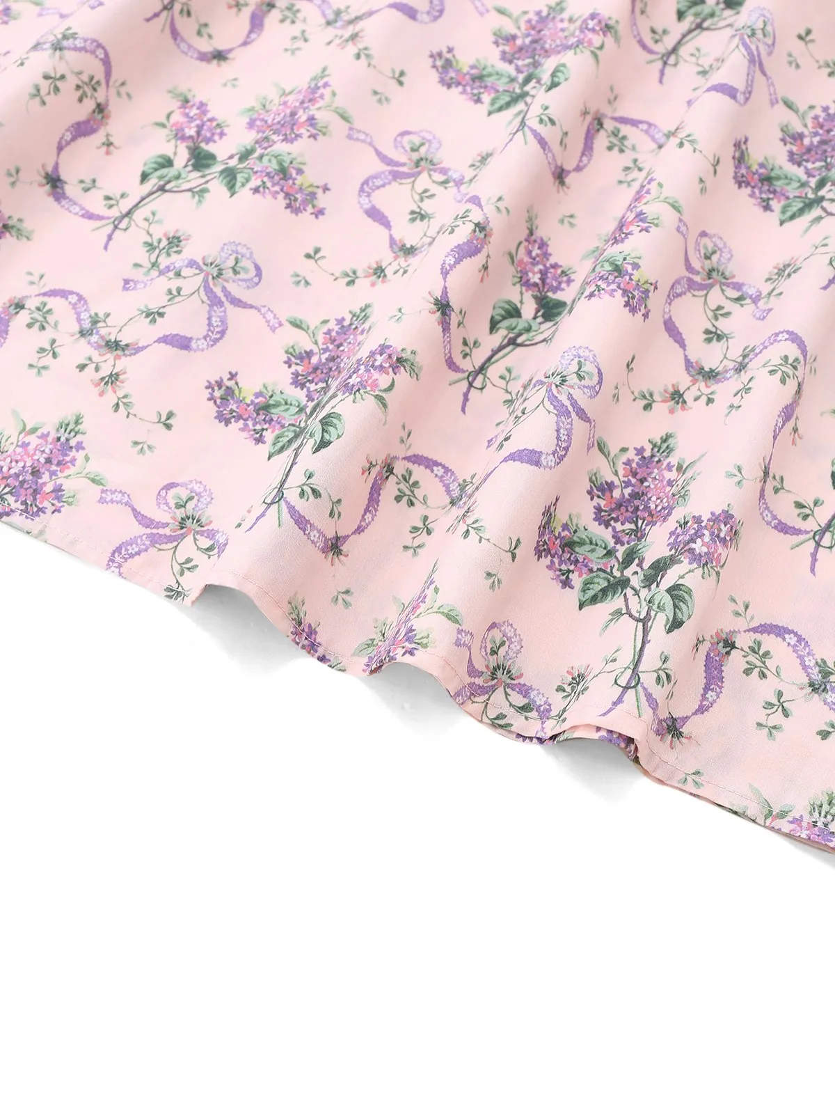 Pink 1940s Lavender Sweetheart Neck Puff Sleeve Dress sold by Retro Stage product image thumbnail 5