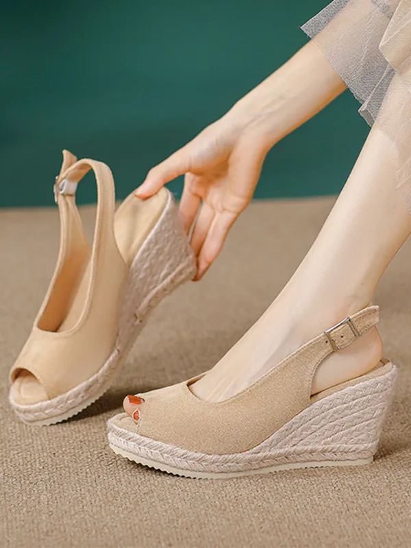 Vintage Peep Toe Slingback Wedge Sandals sold by Retro Stage